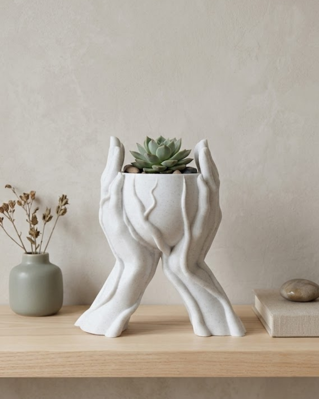 Modern Ev Dekoru İçin El Şeklinde 3D Baskı Dekoratif Saksı Vazo - Lisinya