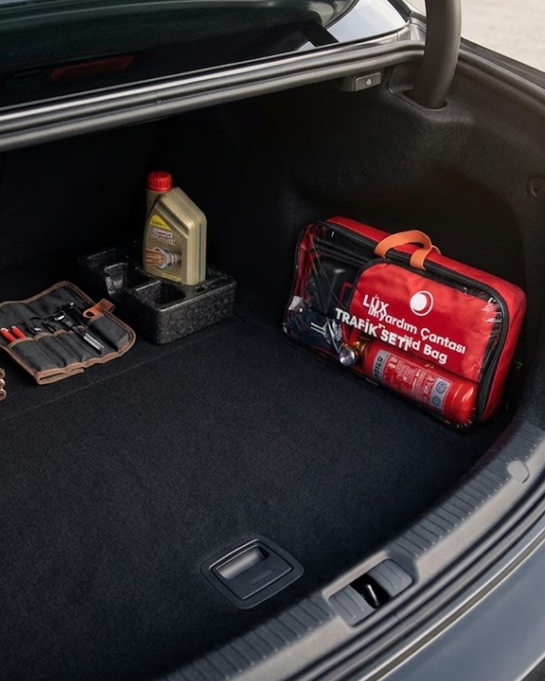 Araç İçi Güvenlik Trafik Seti Tam Donanımlı Acil Müdahale Paketi - Lisinya