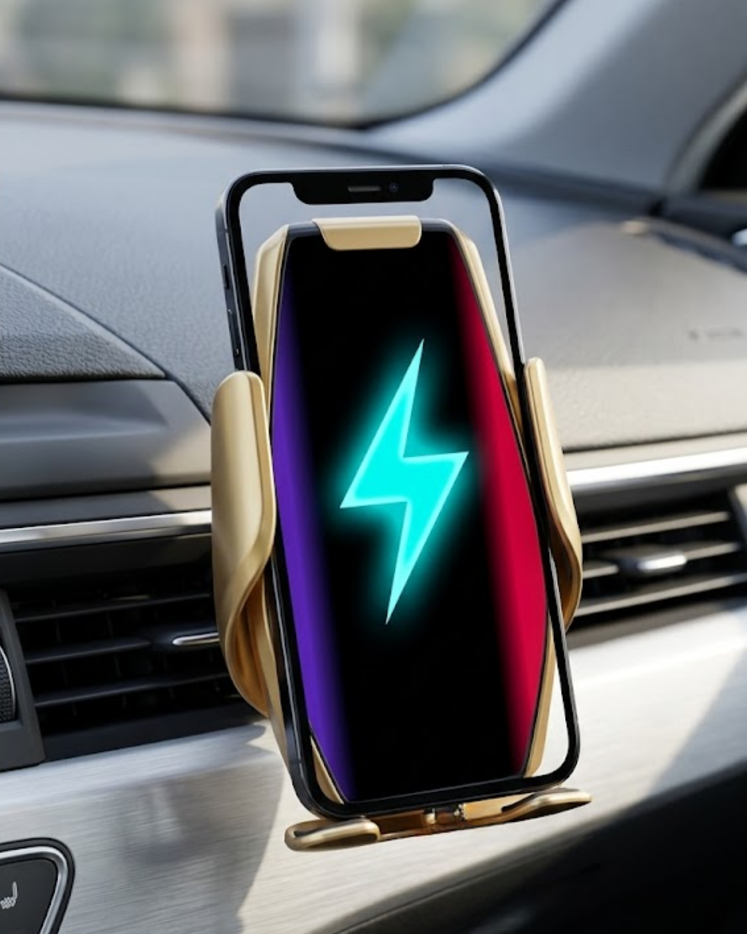 Araç Havalandırma Telefon Tutucu Kablosuz Şarj Destekli Akıllı Sensörlü - Lisinya