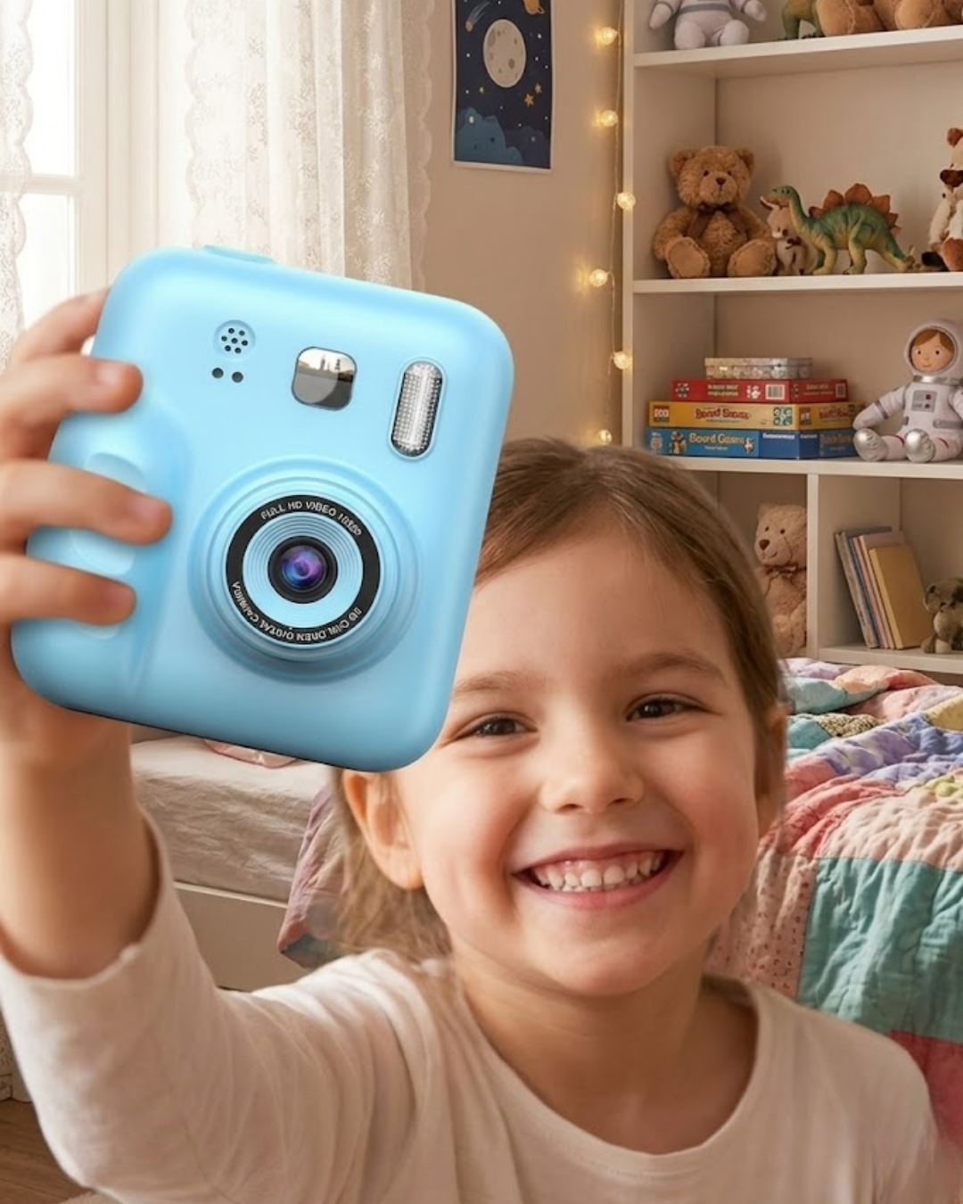 Eğlenceli Çocuk Kamerası Anında Baskı ve Renkli Kalem Setli - Lisinya