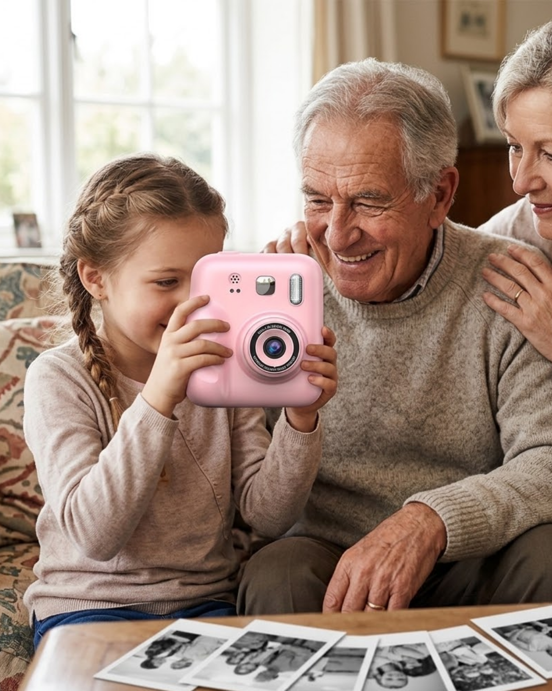 HD Ekranlı Çocuk Fotoğraf Makinesi Video Kayıt ve Baskı Kağıdı Kalem Hediyeli - Lisinya