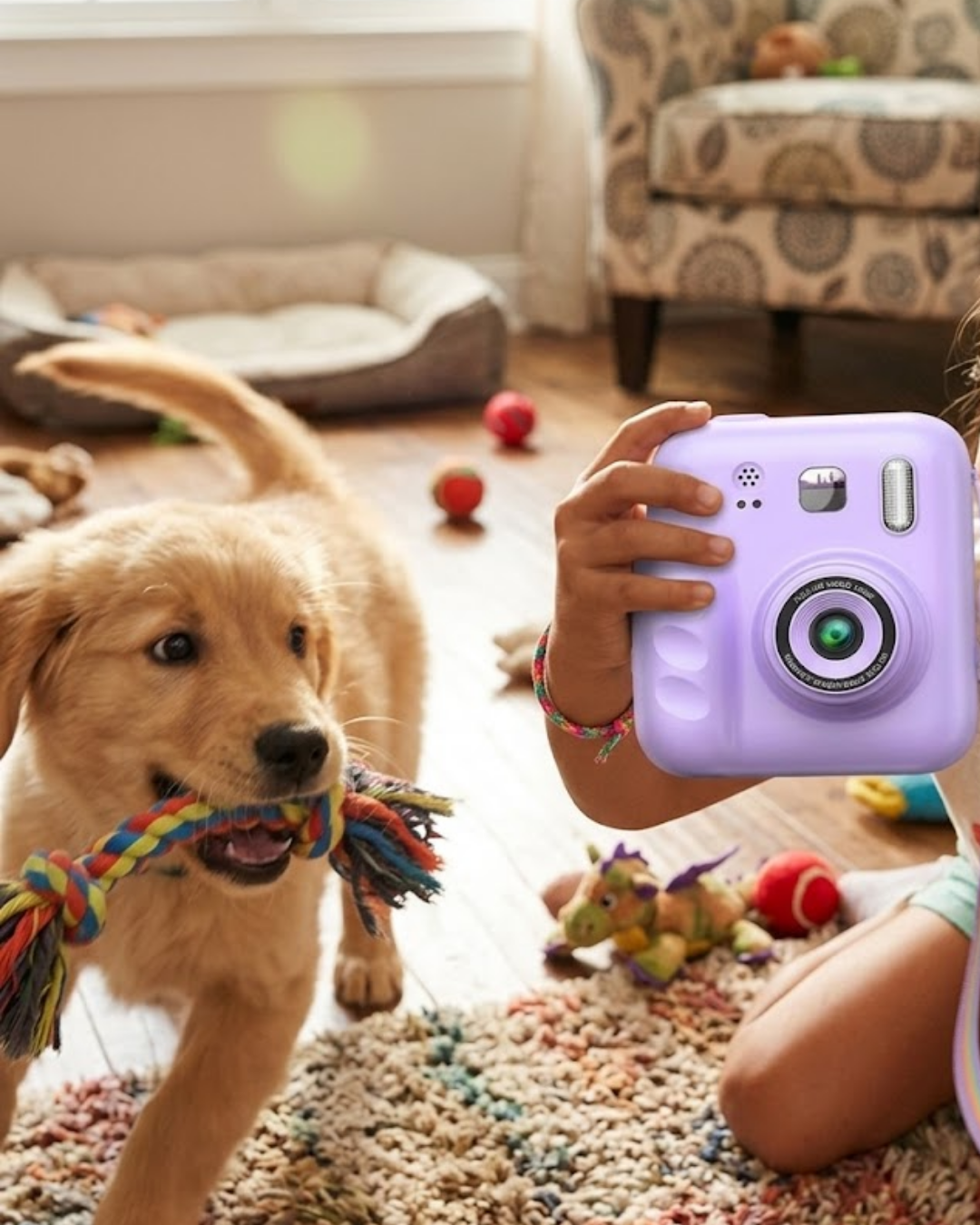 HD Ekranlı Çocuk Fotoğraf Makinesi Video Kayıt ve Baskı Kağıdı Kalem Hediyeli - Lisinya