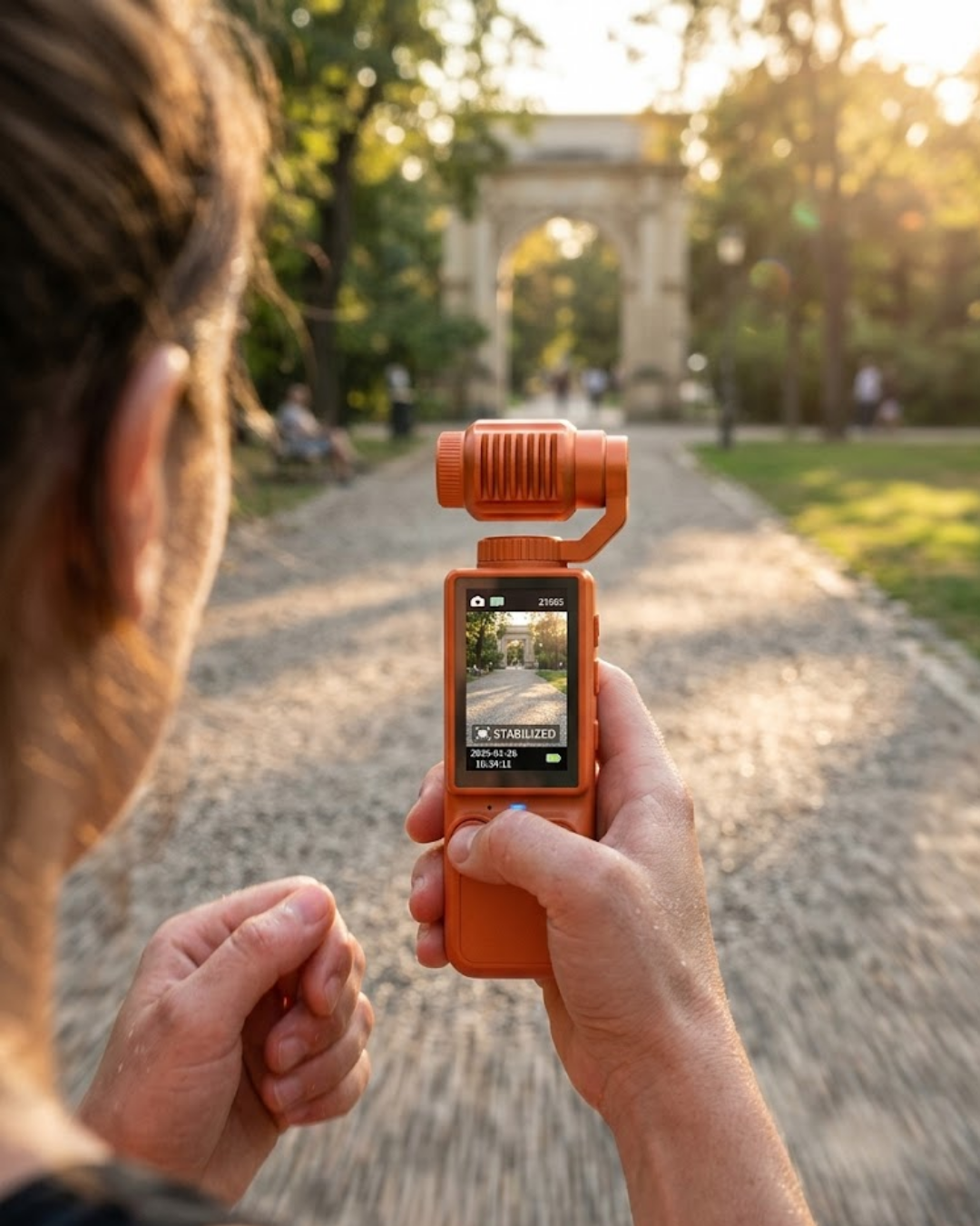 4K Ultra HD Gimbal Kamera Sabitleyici ve 180 Derece Hareketli Lensli Vlog Kamera - Lisinya