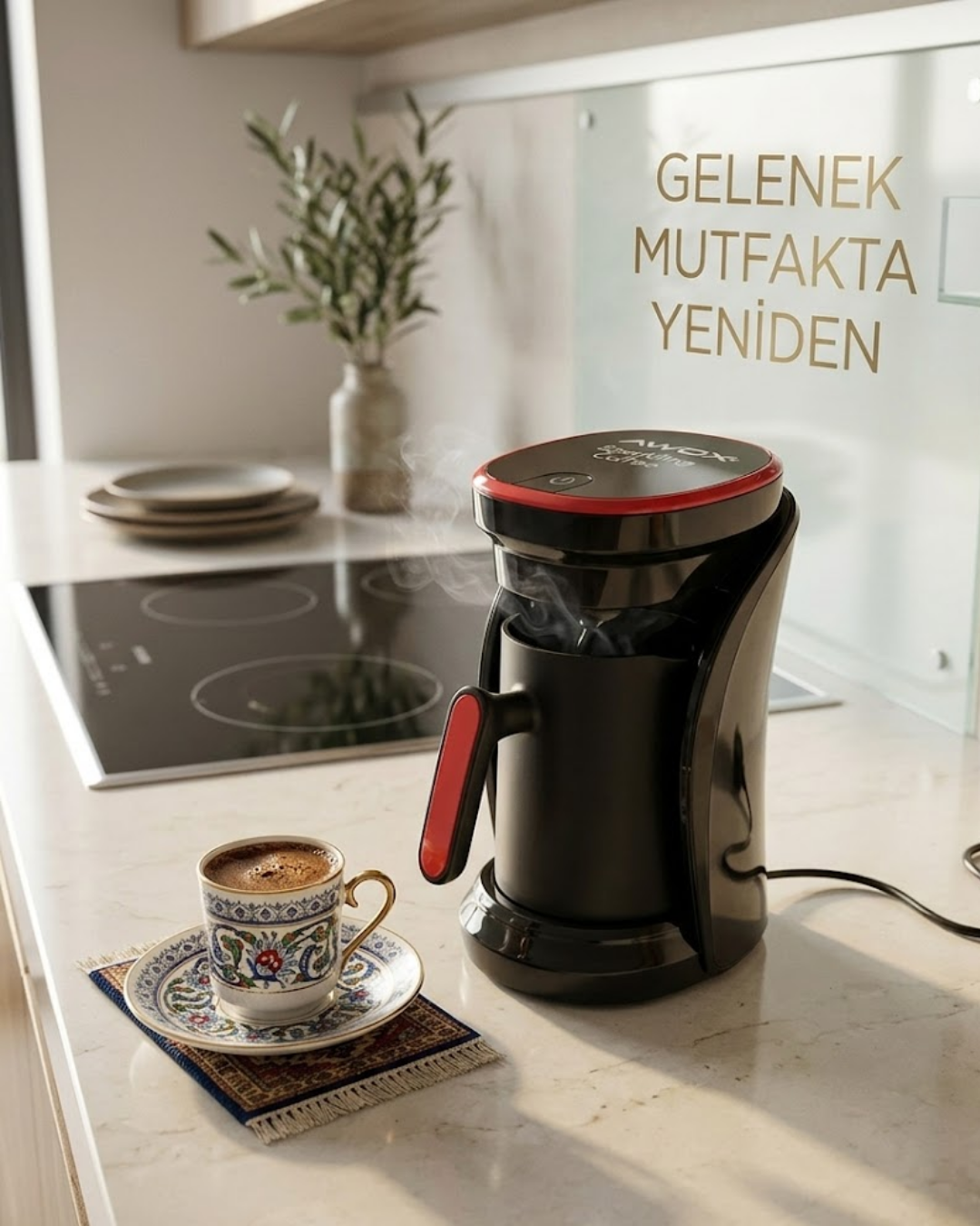 Sesli Uyarılı Türk Kahvesi Makinesi Otomatik Kapanma ve Damlama Emniyetli - Lisinya
