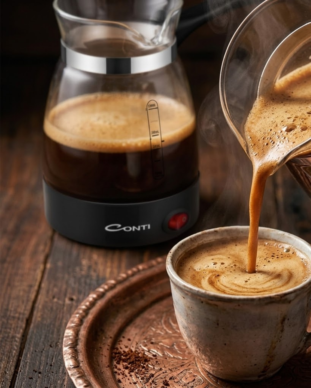 Elektrikli Cam Türk Kahvesi Makinesi 0.5 Litre 650W Kahve Yapma Makinesi - Lisinya