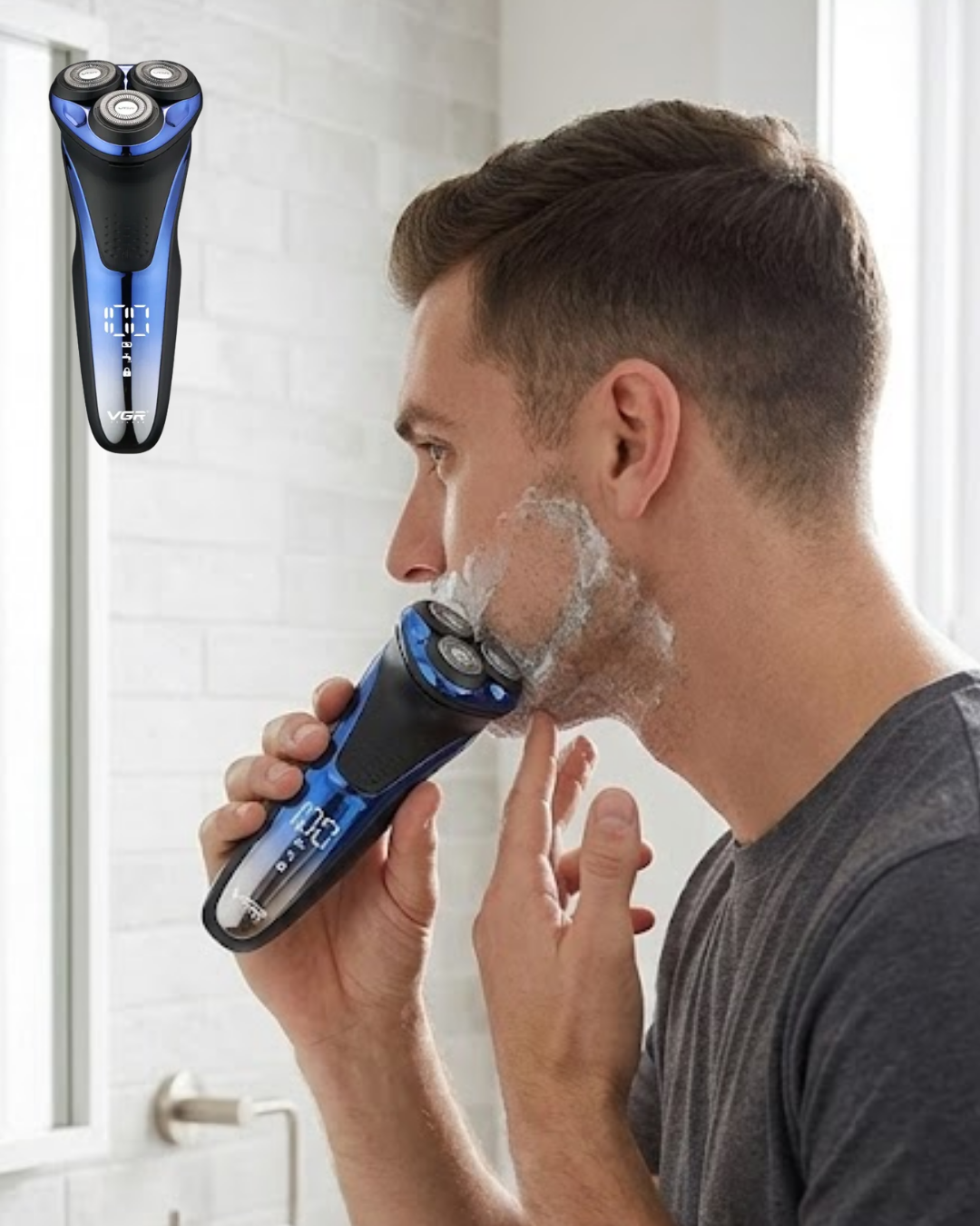 Suya Dayanıklı Elektrikli Tıraş Makinesi Şarjlı Döner Başlıklı - Lisinya