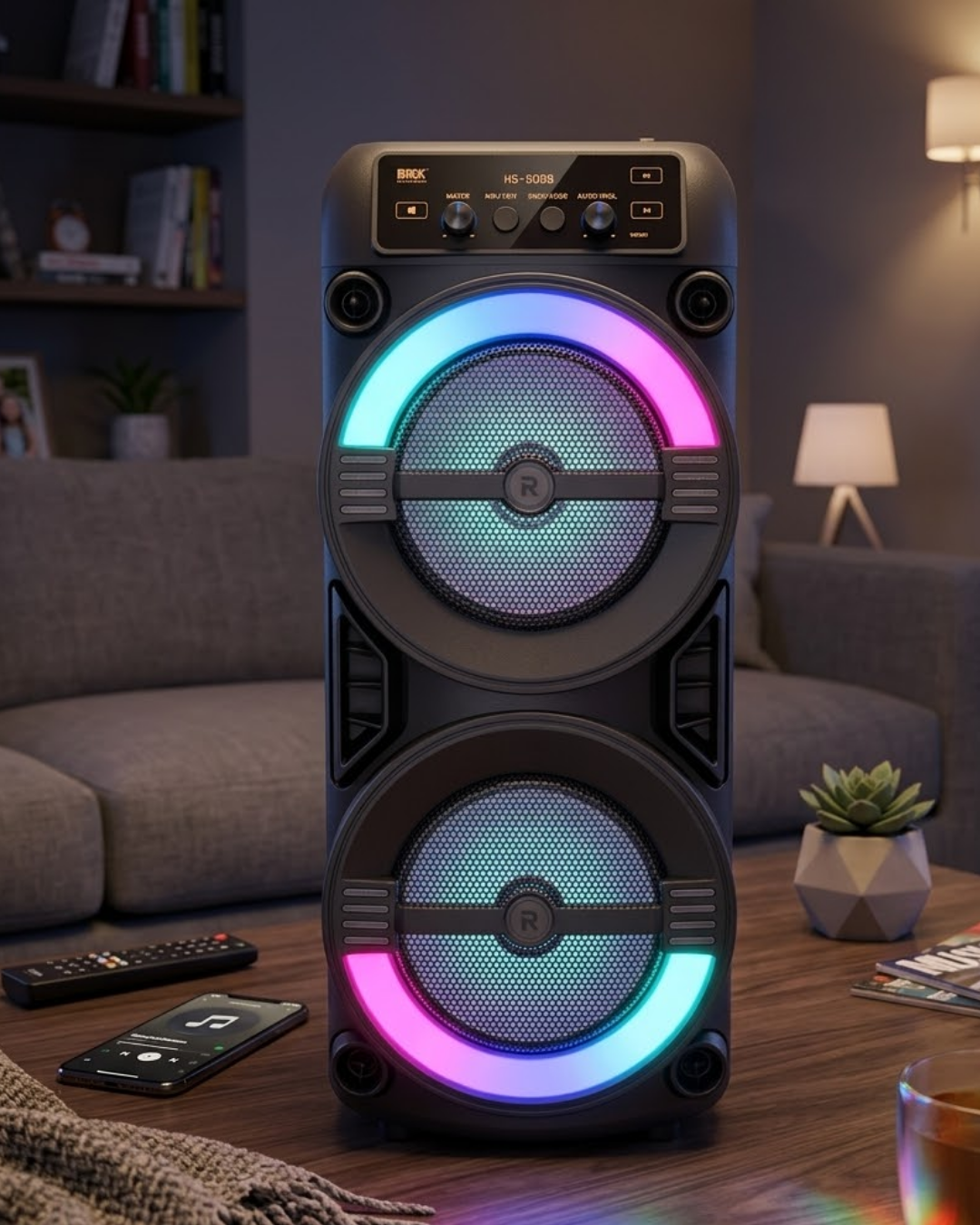 RGB Işıklı Taşınabilir Bluetooth Hoparlör Güçlü Stereo Ses - Lisinya