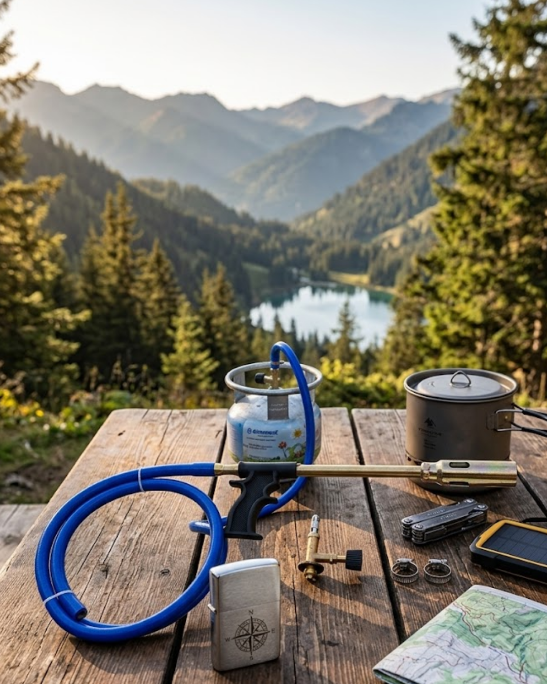 LPG Gazlı Pürmüz Hortumlu Alev Tabancası Mangal Yakma Kamp Ateşi ve Atölye Kullanımı - Lisinya