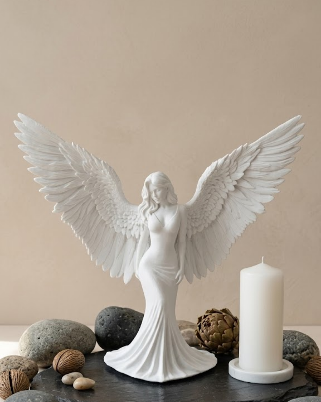 Minimalist Melek İnsan Figürlü 3D Heykel Dekoratif Biblo Ev Dekoru - Lisinya