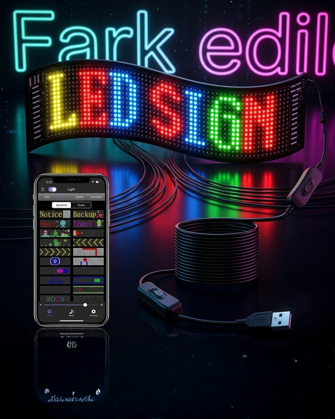 RGB LED Matrix Panel 60 cm 16x96 Piksel Kayan Yazı ve Animasyon Destekli - Lisinya RGB LED Matrix Panel 60 cm 16x96 Piksel Kayan Yazı ve Animasyon Destekli - Lisinya