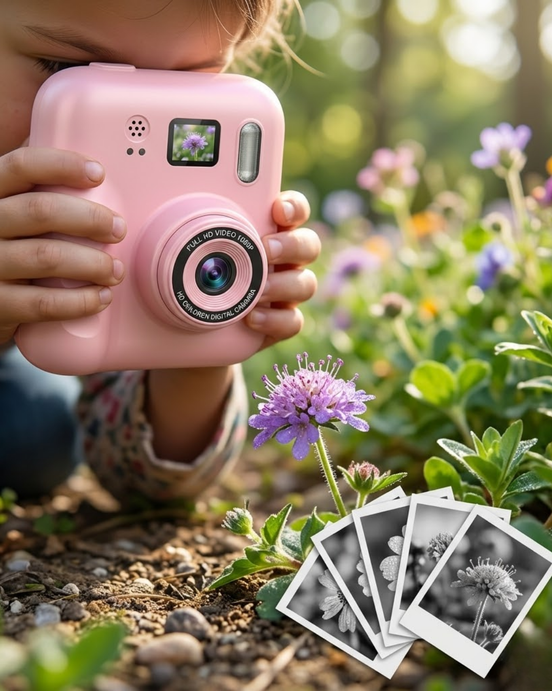 Eğitici Çocuk Kamerası Anında Baskı 4 Rulo Kağıt ve 5 Kalem Set Hediyeli - Lisinya