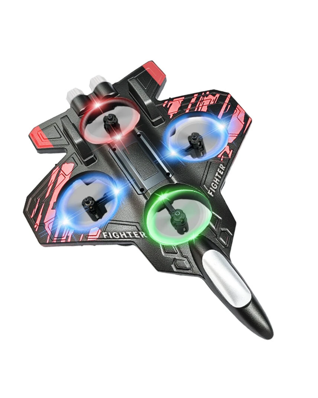 LED Işıklı Uzaktan Kumandalı Drone Fighter Jet Tasarımlı 360 Derece Dönebilen Oyuncak Uçak - Lisinya