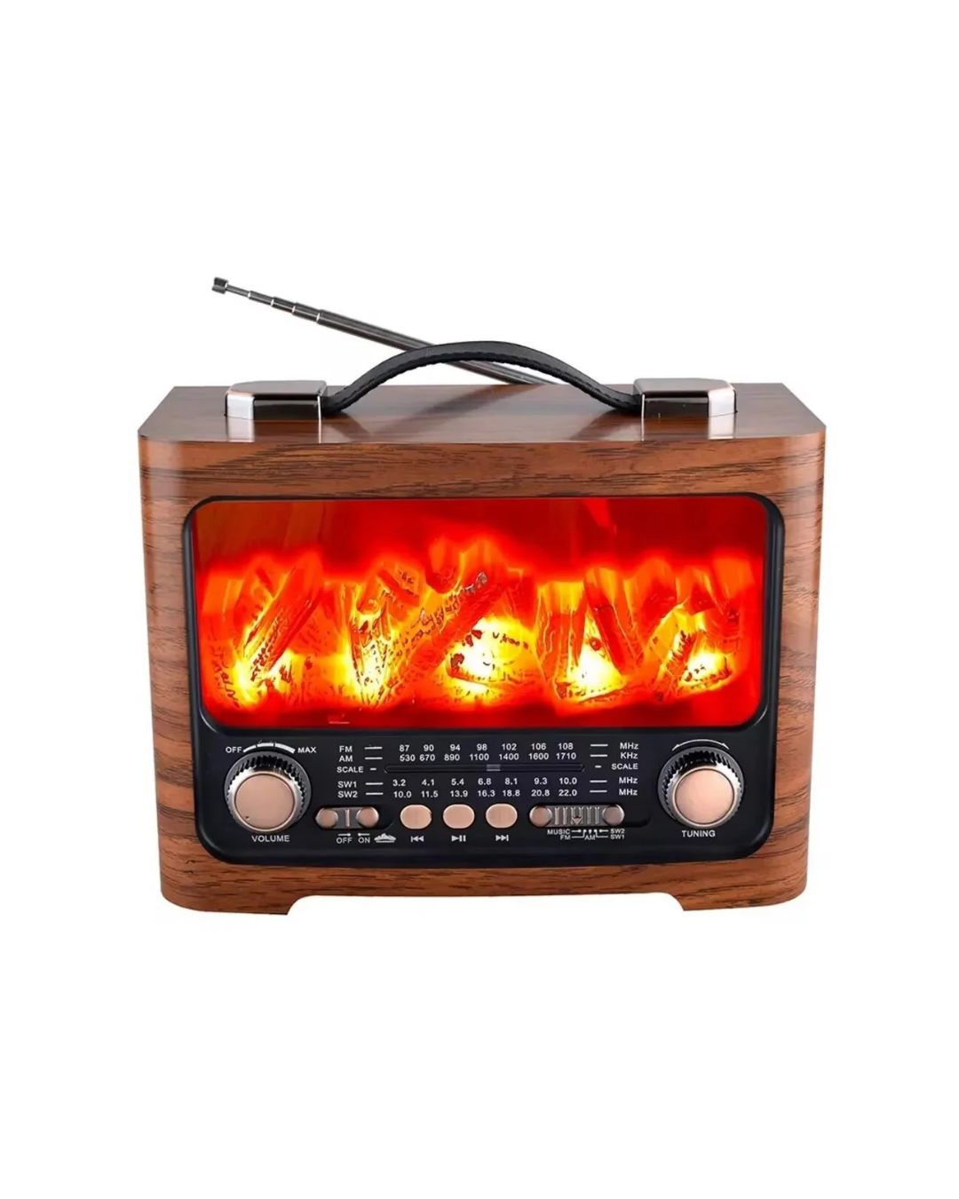 Dekoratif Şömine Görünümlü Bluetooth Hoparlör FM AM SW Radyo USB TF Kart Müzik Çalar - Lisinya