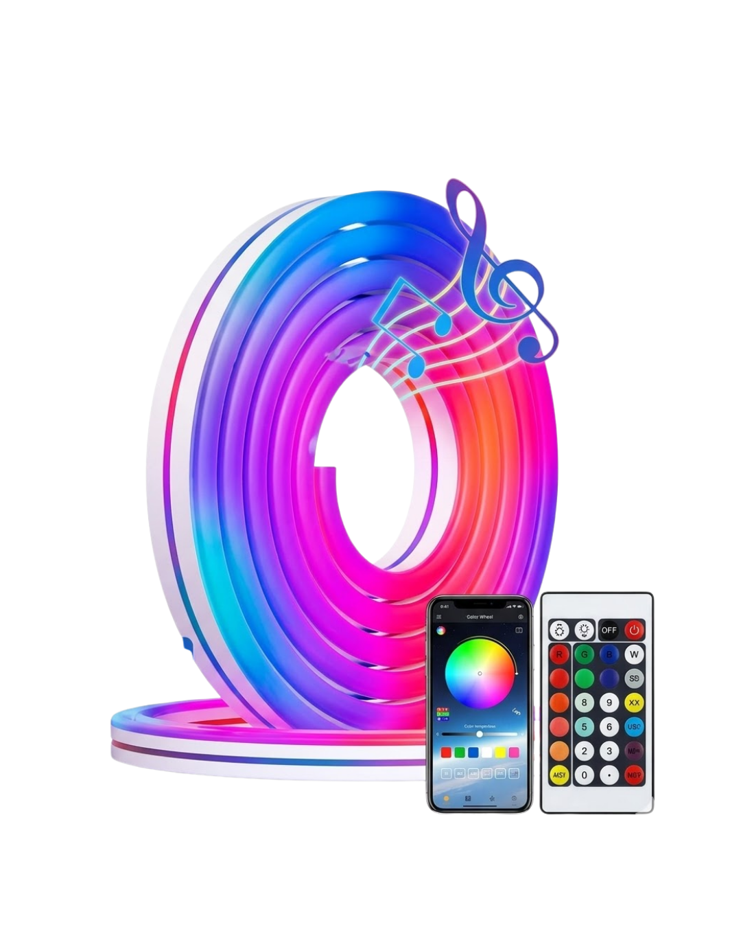 3 Metre RGB Akıllı Neon LED Şerit Işık Telefon ve Kumanda Kontrollü Ambiyans Aydınlatma - Lisinya