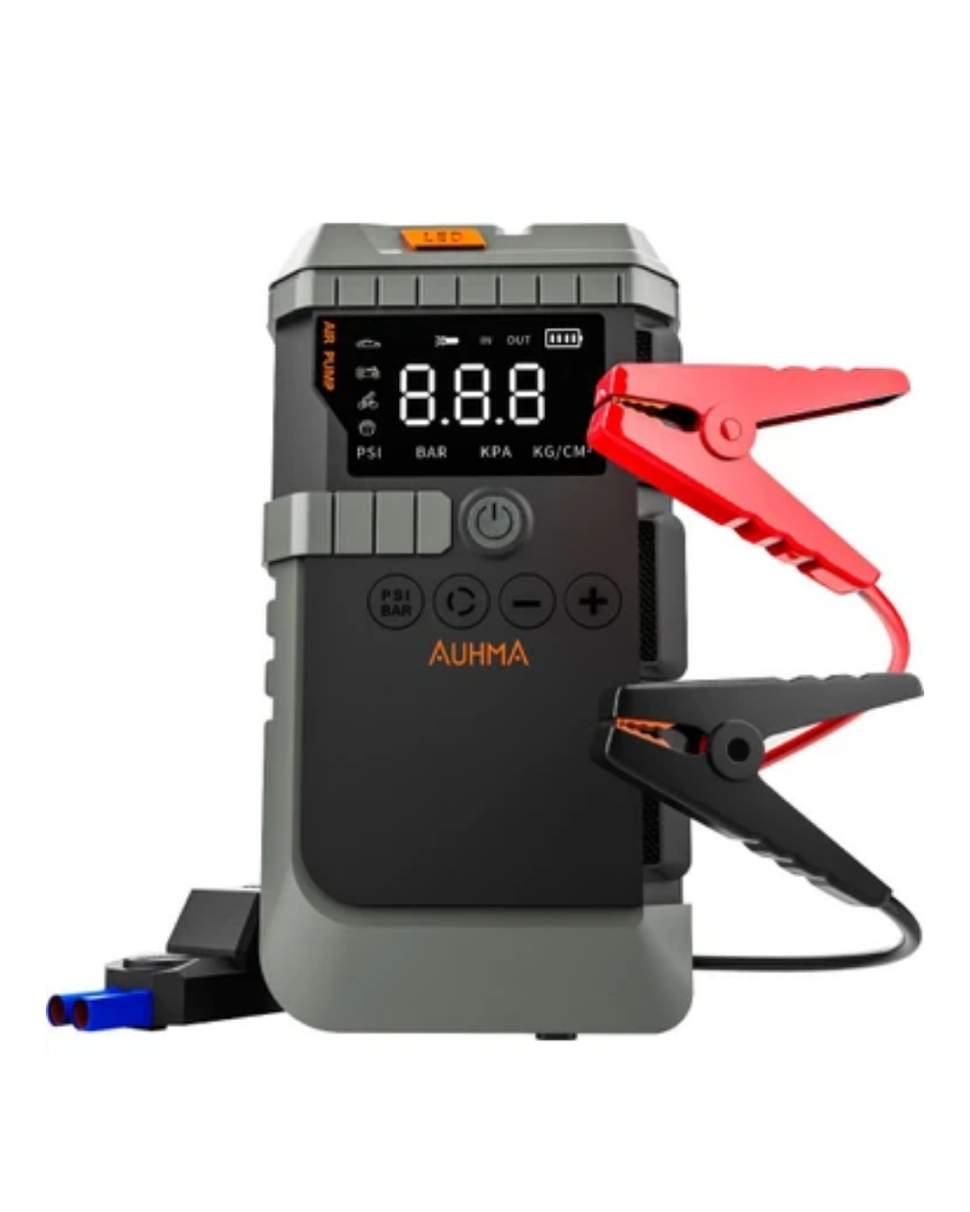 Taşınabilir Araç Çalıştırma Jump Starter Hava Pompası Dijital Basınç Göstergeli Güç Bankası - Lisinya
