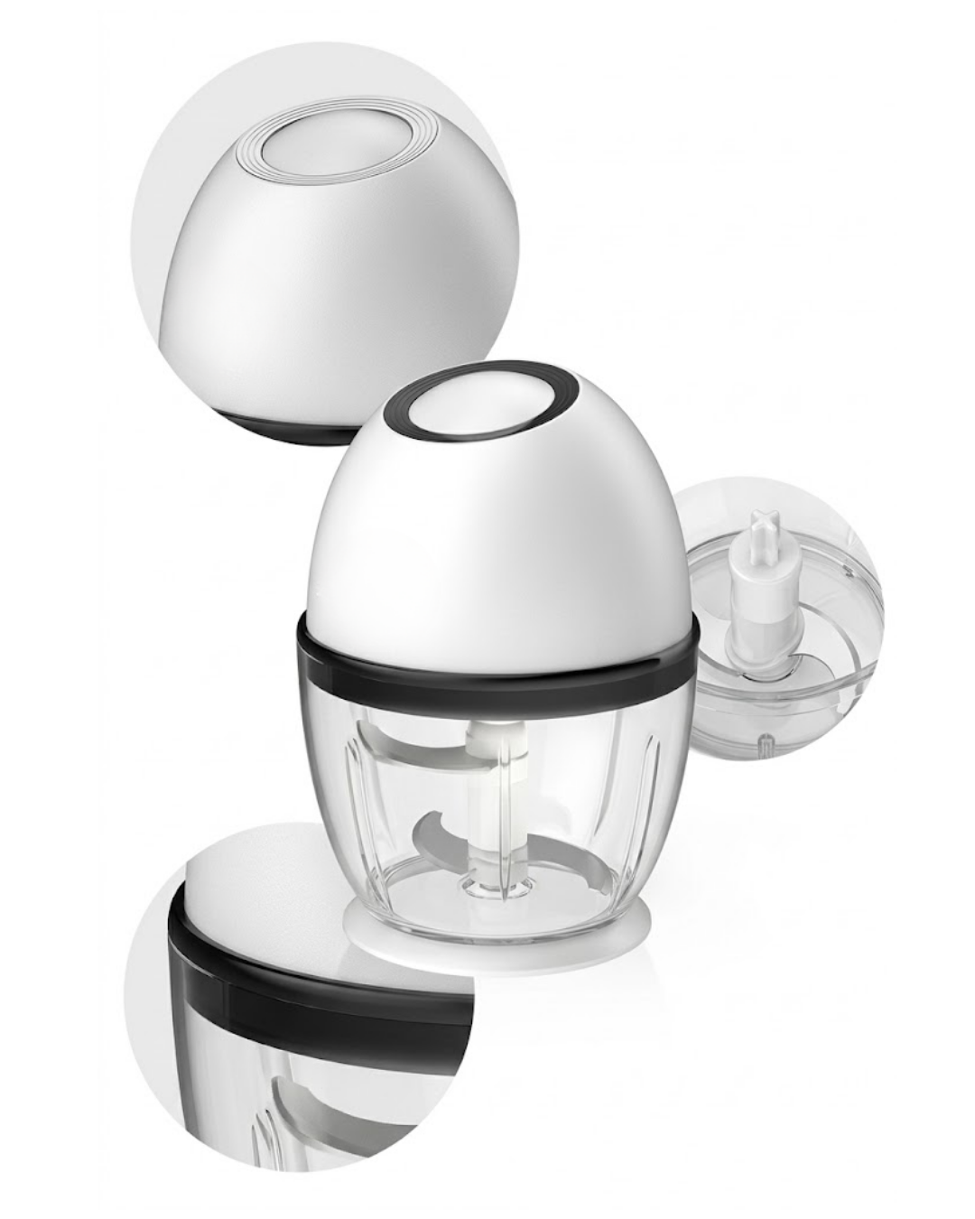 Kablosuz Mini Doğrayıcı 450 ML Şarjlı Sebze Doğrayıcı Paslanmaz Çelik Bıçaklı - Lisinya