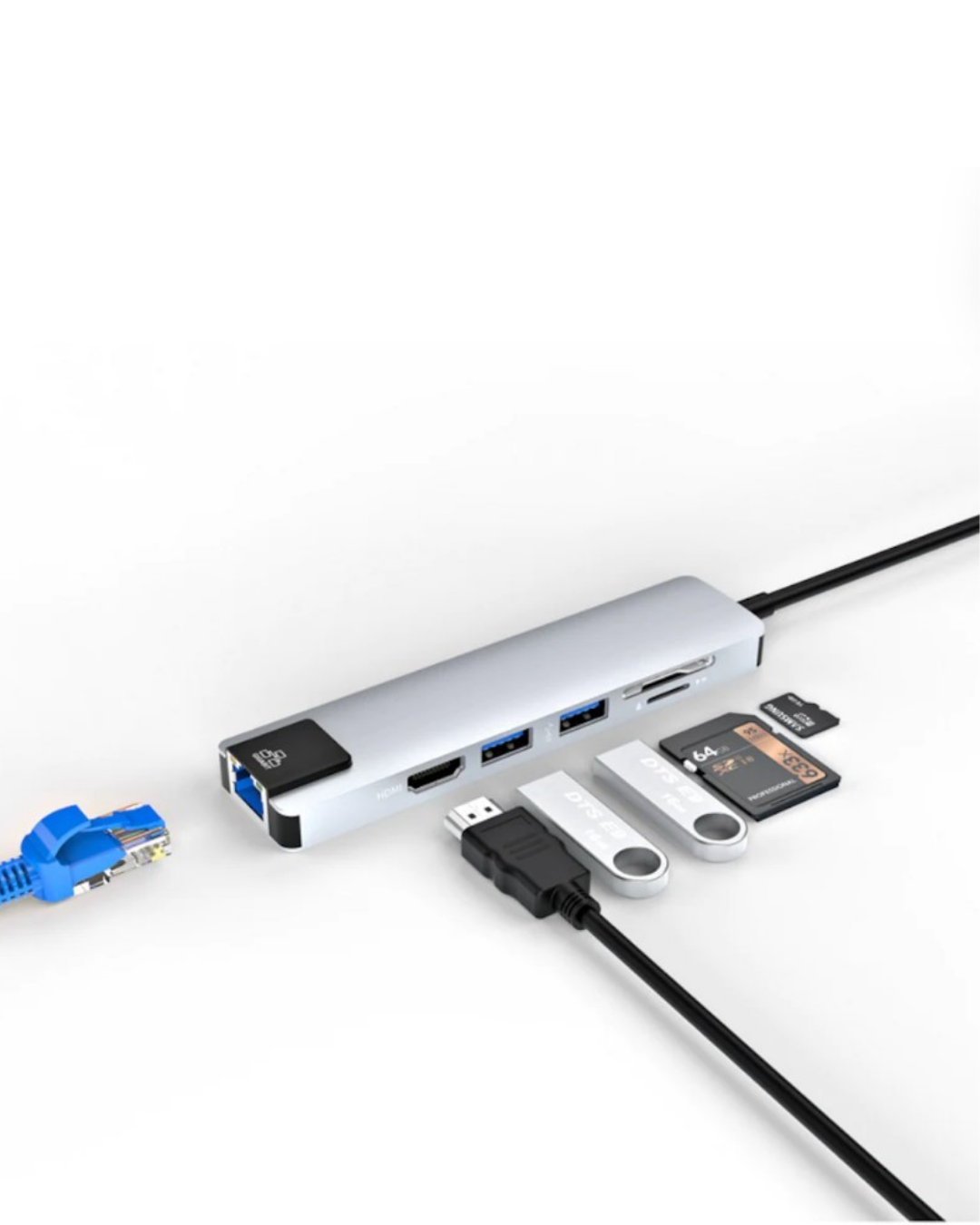 Çok Fonksiyonlu Type C Hub USB HDMI Ethernet Kart Okuyucu - Lisinya