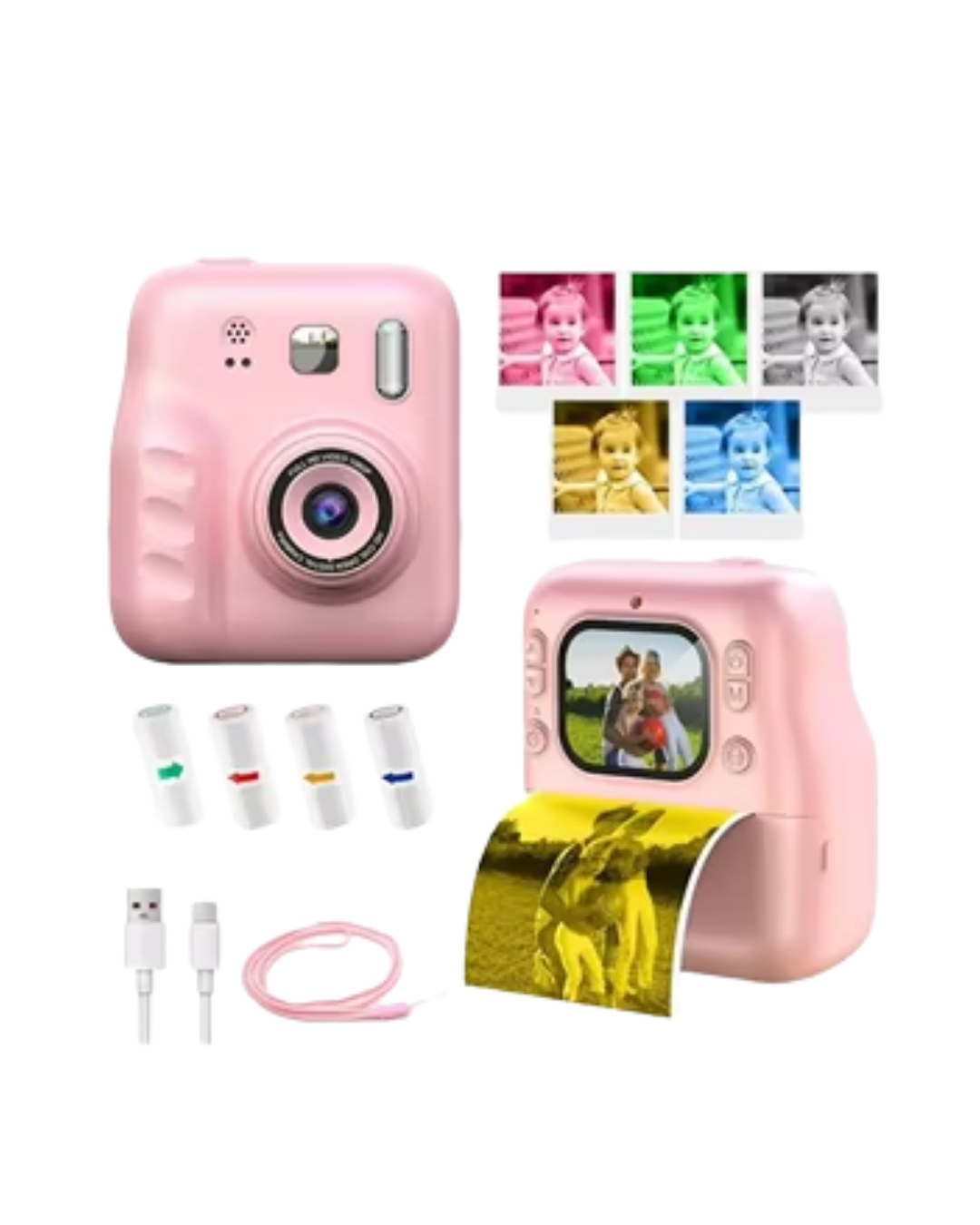 Çocuklar İçin Anında Baskılı Kamera 4 Rulo Kağıt ve 5 Renk Kalem Hediyeli - Lisinya Çocuklar İçin Anında Baskılı Kamera 4 Rulo Kağıt ve 5 Renk Kalem Hediyeli - Lisinya