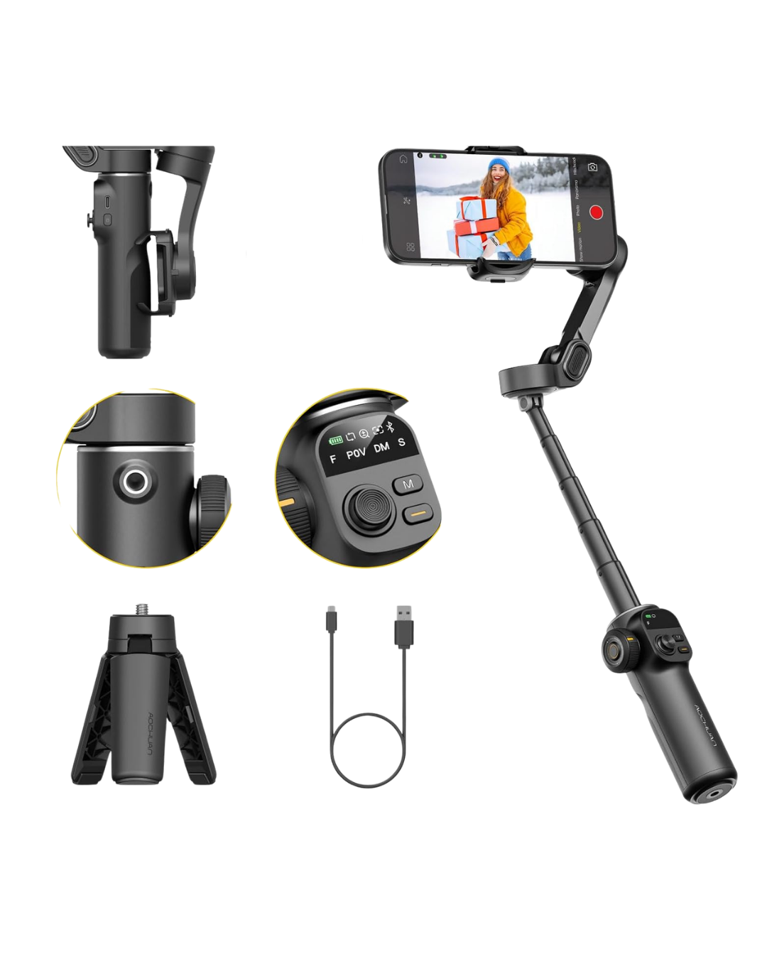 3 Eksen Telefon Gimbal Stabilizer Video Sabitleyici Vlog ve Çekim Aparatı - Lisinya