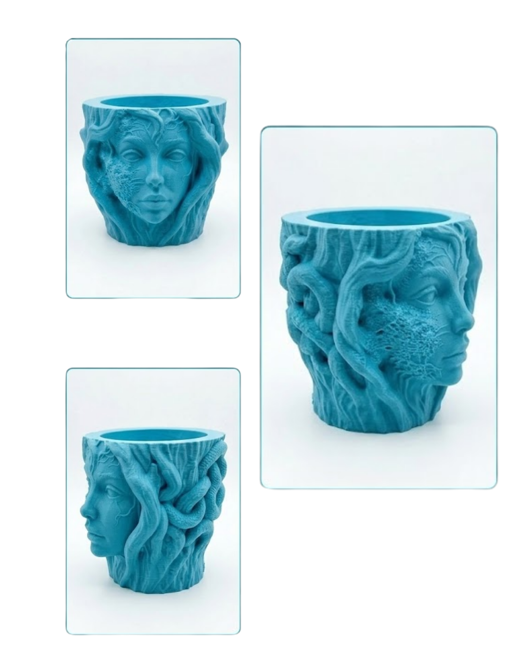 Dekoratif 3D Kadın Yüzü Ağaç Tasarımlı Saksı Vazo Modern Ev Dekoru - Lisinya Dekoratif 3D Kadın Yüzü Ağaç Tasarımlı Saksı Vazo Modern Ev Dekoru - Lisinya