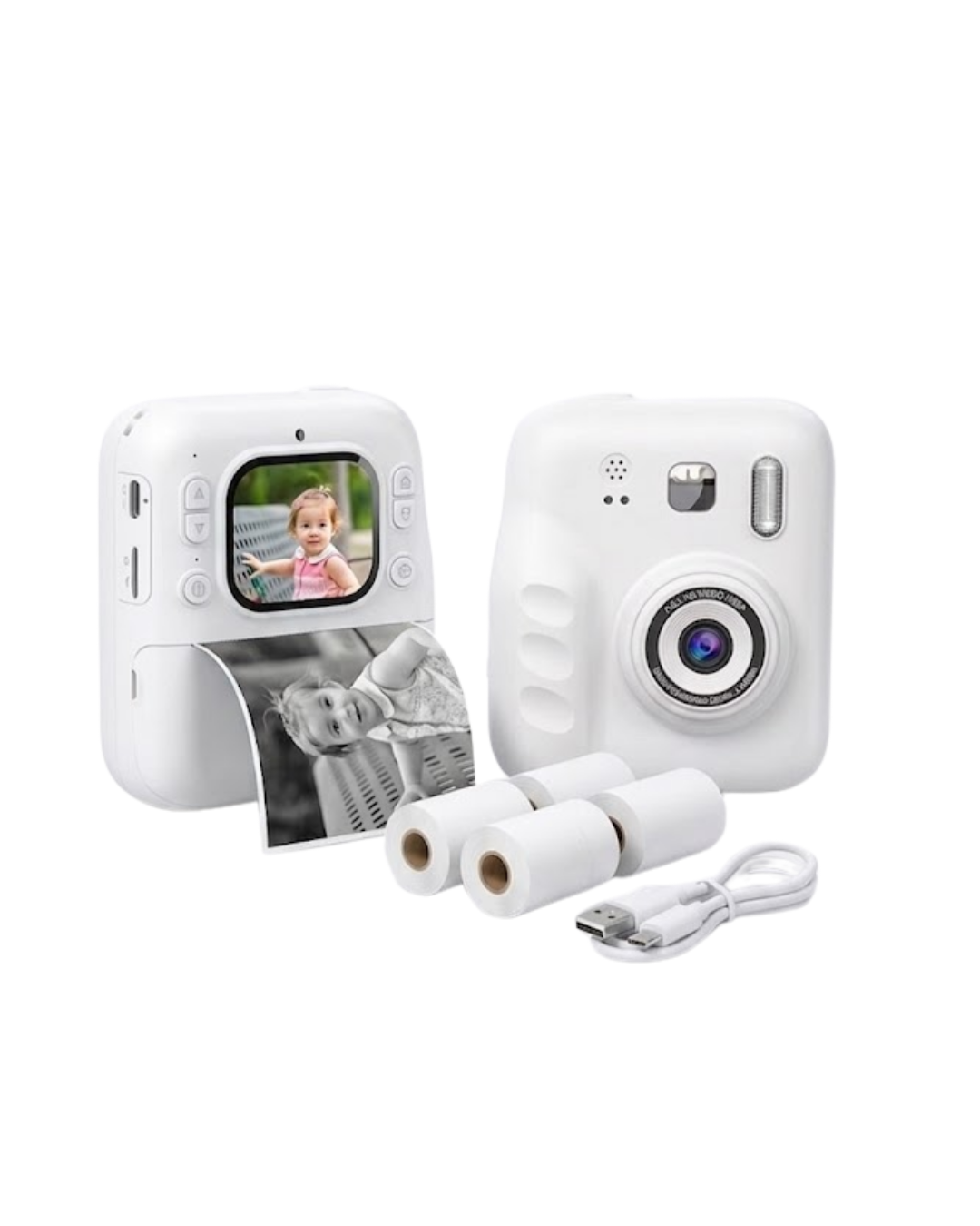 Anında Baskılı Çocuk Kamerası 4 Rulo Kağıt 5 Kalem Hediyeli Eğlenceli Set - Lisinya