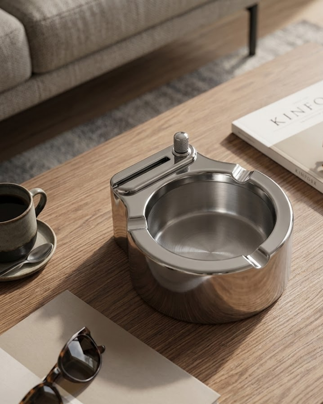 Metal Küllük Çakmaklı Masa Üstü Şık Tasarım - Lisinya