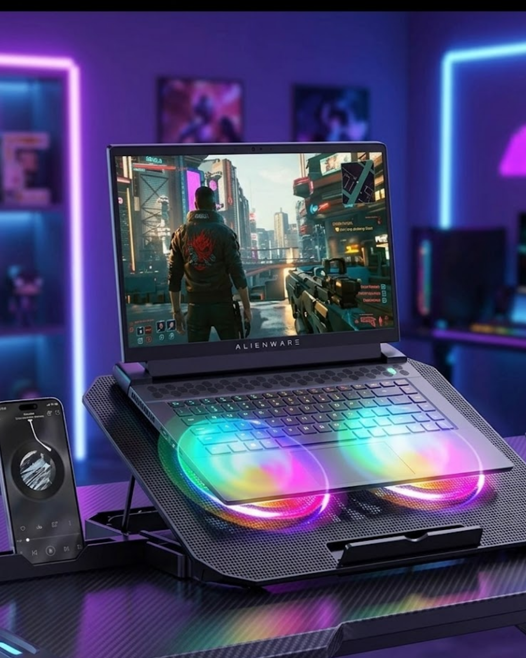 RGB Işıklı Laptop Soğutucu Stand Çift Fanlı Sessiz Çalışan Ayarlanabilir - Lisinya RGB Işıklı Laptop Soğutucu Stand Çift Fanlı Sessiz Çalışan Ayarlanabilir - Lisinya