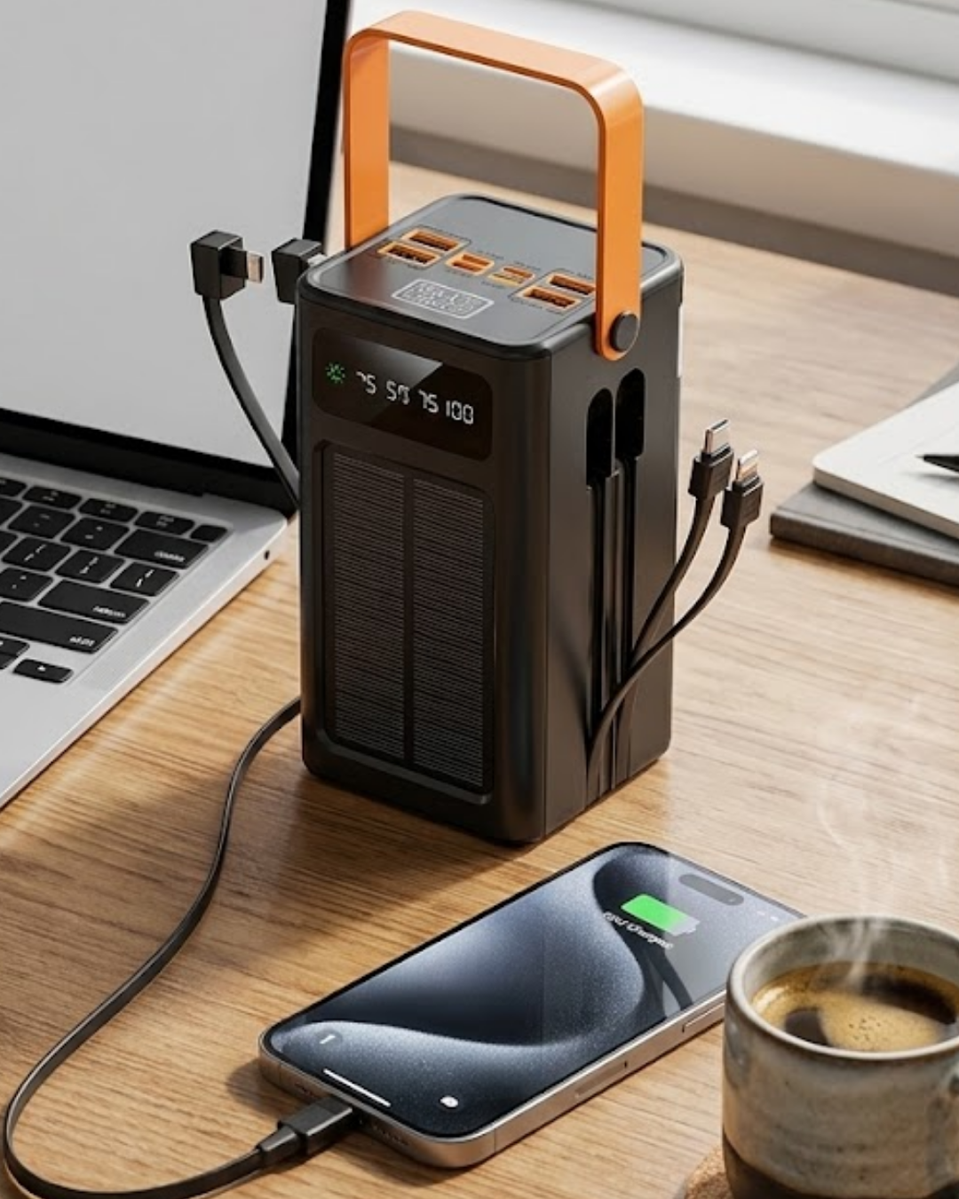 Güneş Enerjili Taşınabilir Powerbank Yüksek Kapasiteli Hızlı Şarj Özellikli - Lisinya