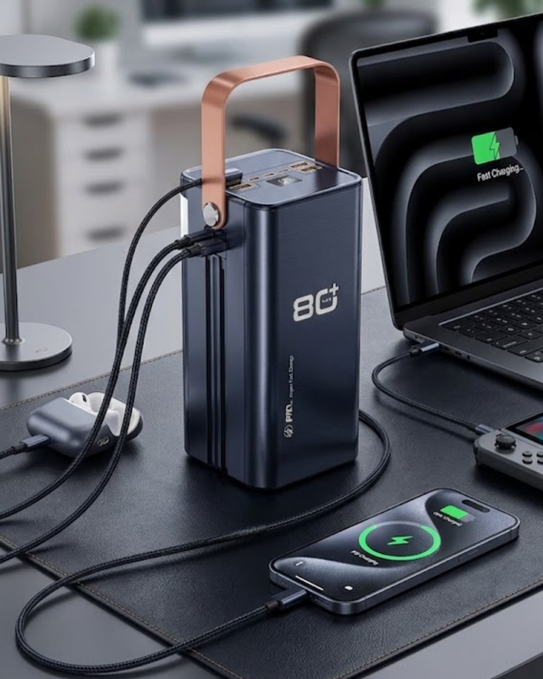 80000 mAh Taşınabilir Powerbank Süper Hızlı Şarj Çoklu Çıkış ve LED Göstergeli - Lisinya