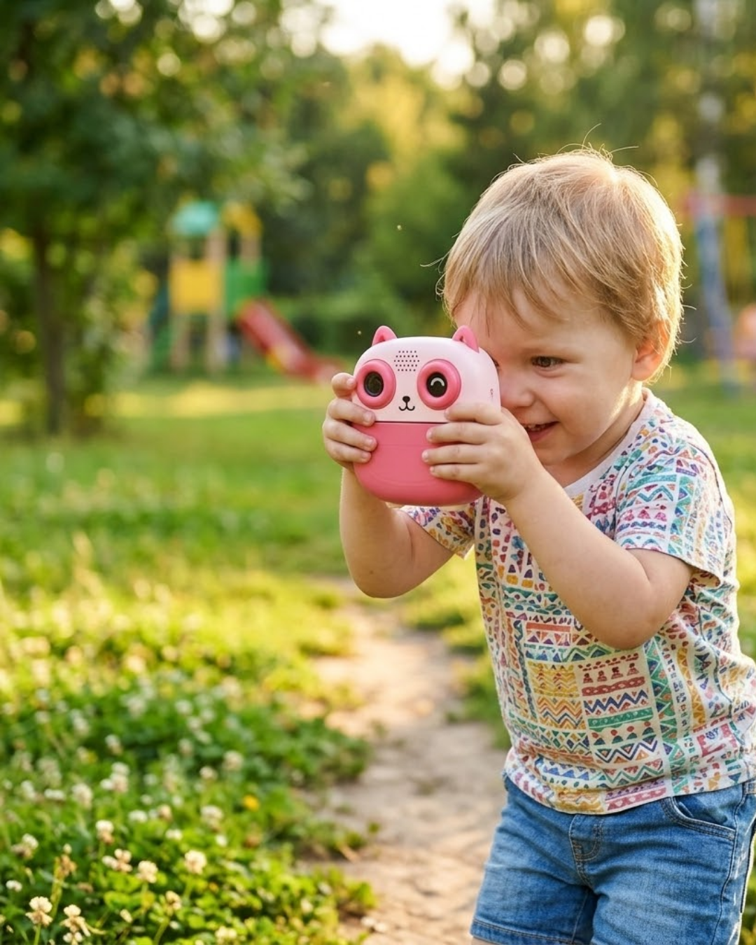 Çocuklar İçin Anında Baskılı Kamera 6 Renk Kalem 5 Rulo Kağıt Hediyeli Eğitici Eğlenceli Fotoğraf Makinesi - Lisinya