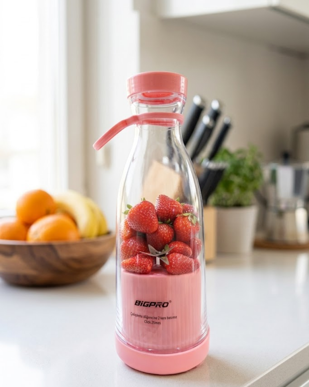 Şarjlı Taşınabilir Blender USB Kablosuz Smoothie Yapıcı Pratik Kullanım - Lisinya