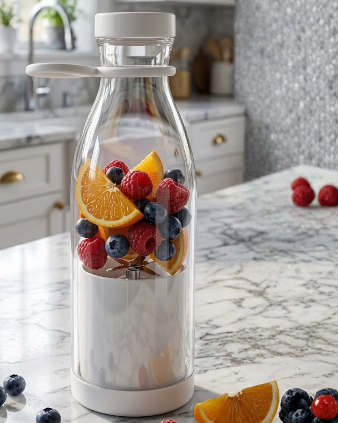 Şarjlı Taşınabilir Blender 380 ml USB Kablosuz Smoothie ve Meyve Karıştırıcı - Lisinya