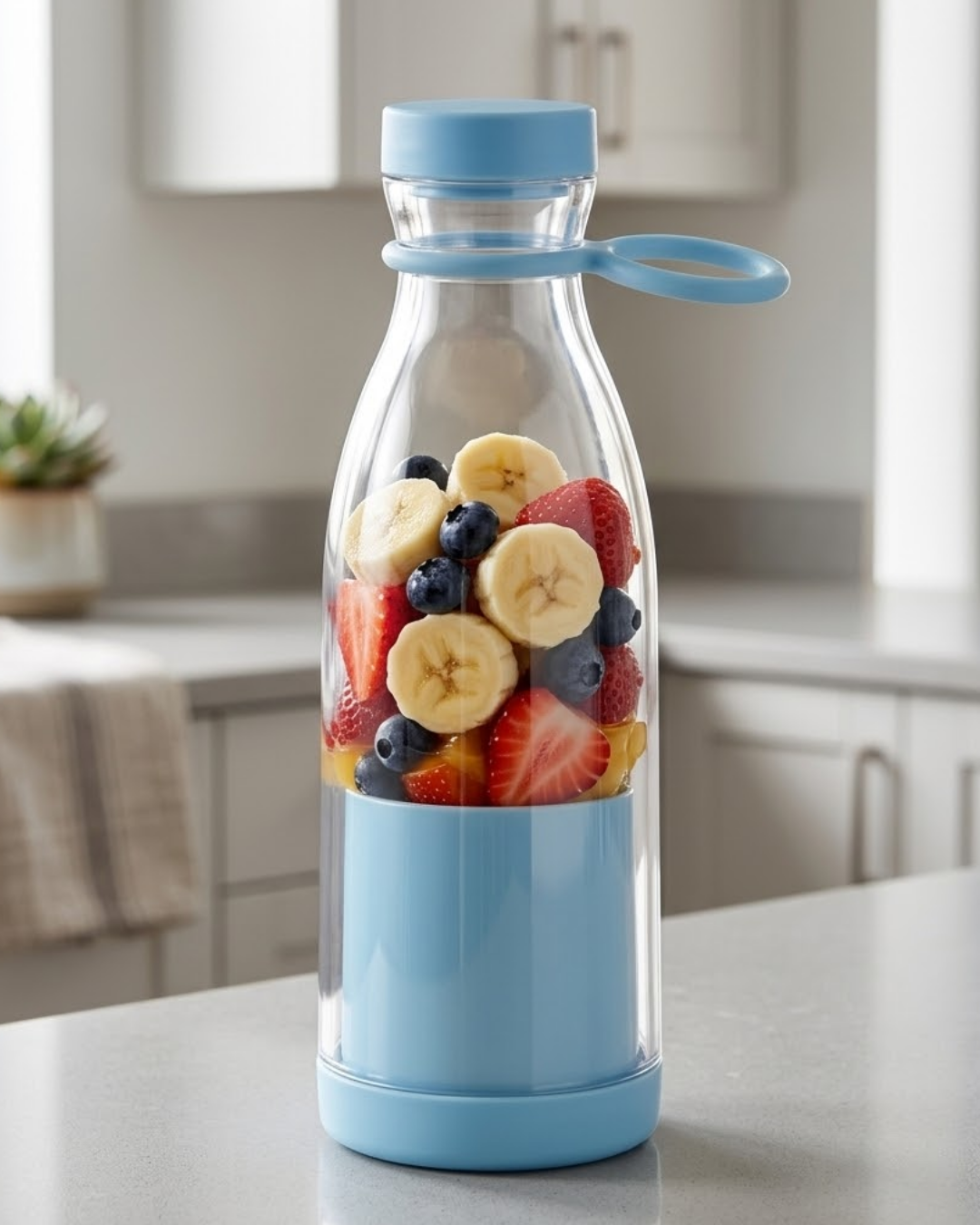 Şarjlı Taşınabilir Blender 380 ml USB Kablosuz Smoothie ve Meyve Karıştırıcı - Lisinya