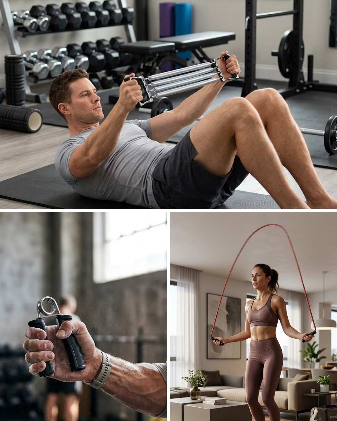 Ev Spor Seti Atlama İpi El Yayı Karın Egzersiz Aleti Fitness Seti - Lisinya