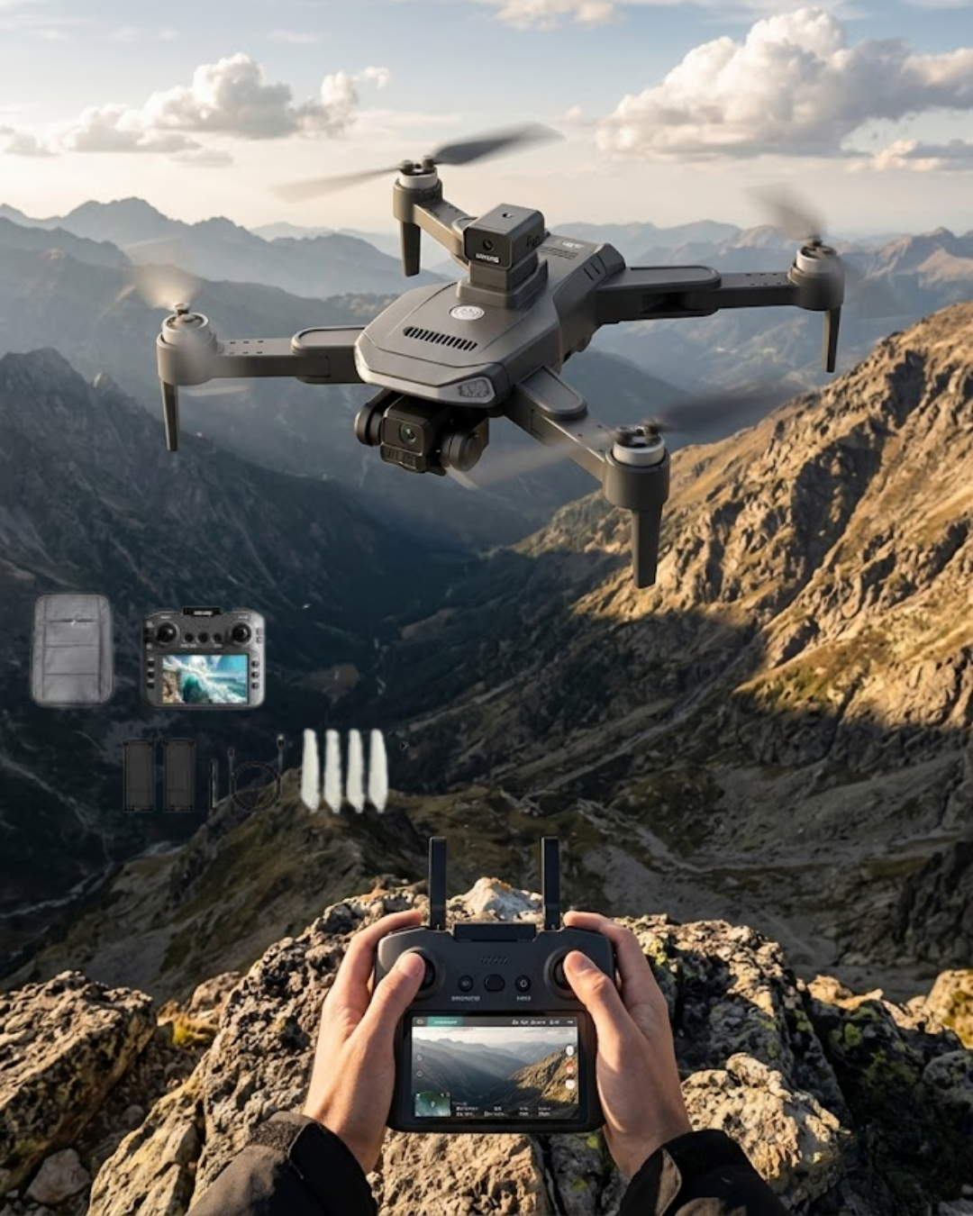 Katlanabilir GPS Destekli Akıllı Drone 4K Kamera Uzun Uçuş Süresi ve Engel Algılama Özellikli - Lisinya