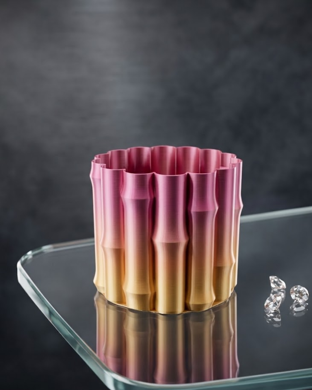 3D Dekoratif Mor Sarı Vazo Modern Tasarım Estetik Ev Aksesuarı - Lisinya