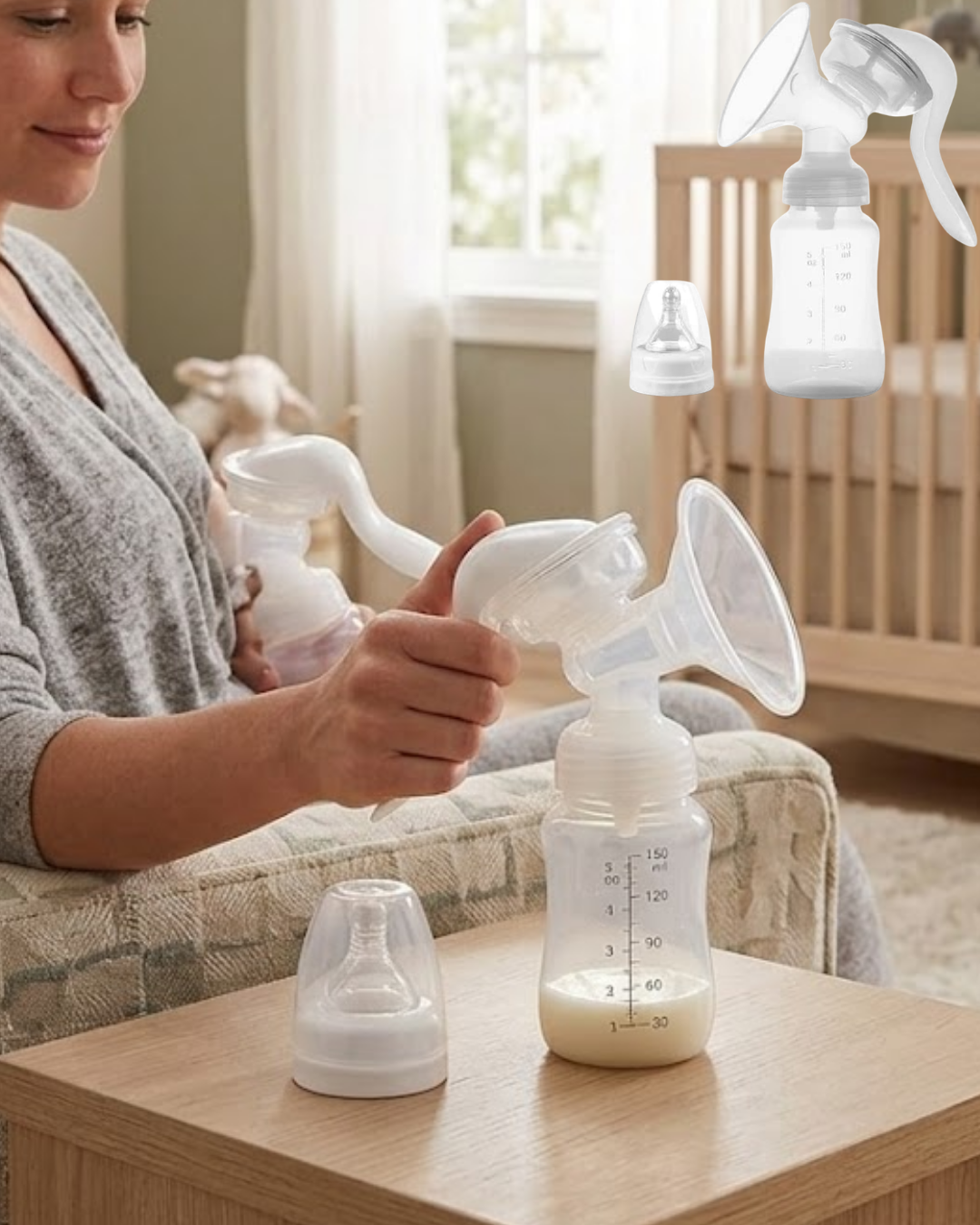 Manuel Göğüs Pompası Masaj Özellikli BPA İçermez Taşınabilir 180 ML - Lisinya Manuel Göğüs Pompası Masaj Özellikli BPA İçermez Taşınabilir 180 ML - Lisinya