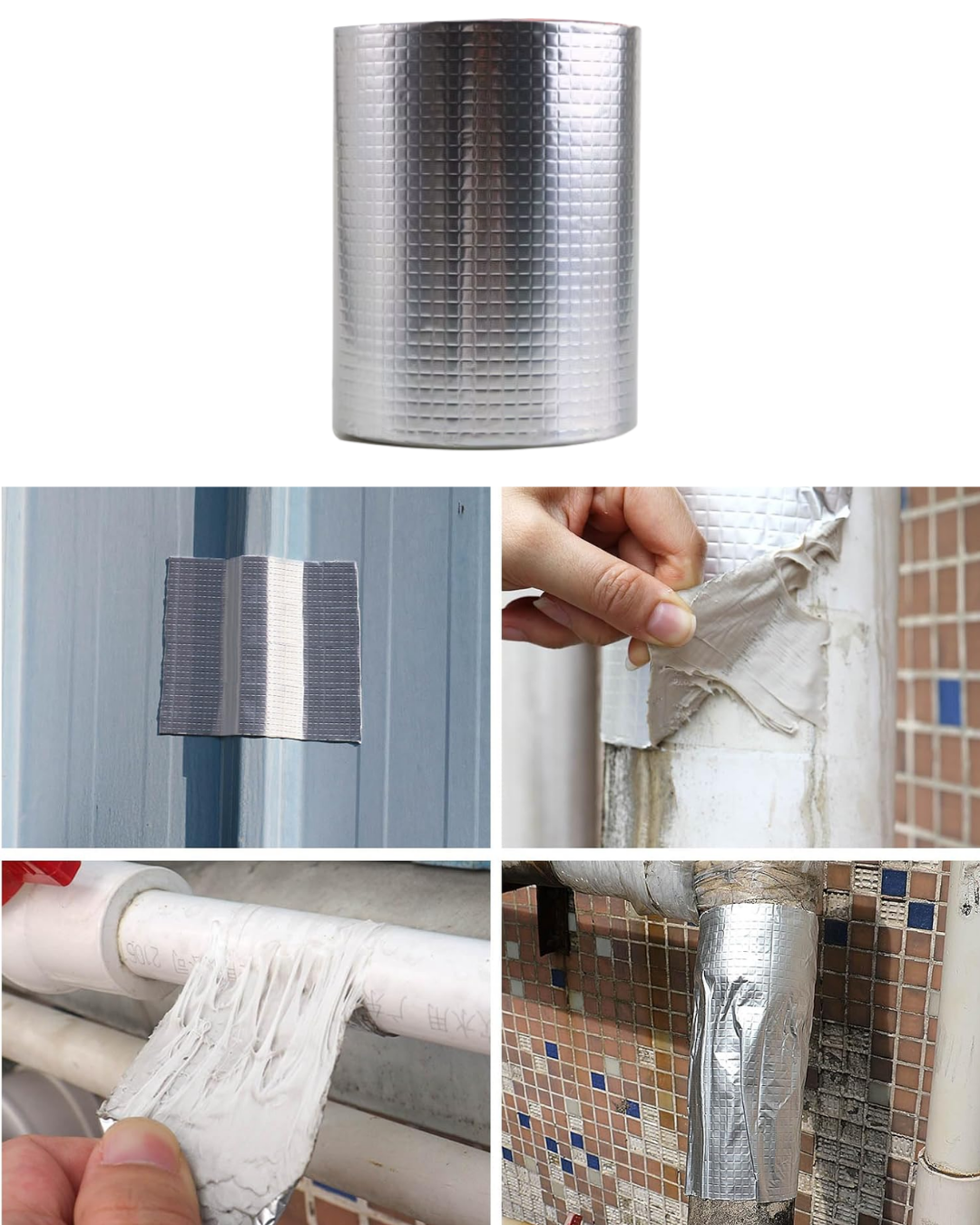 2 Li Set Alüminyum Yüzeyli Tamir Bandı Çatı Boru Onarım Bandı - Lisinya