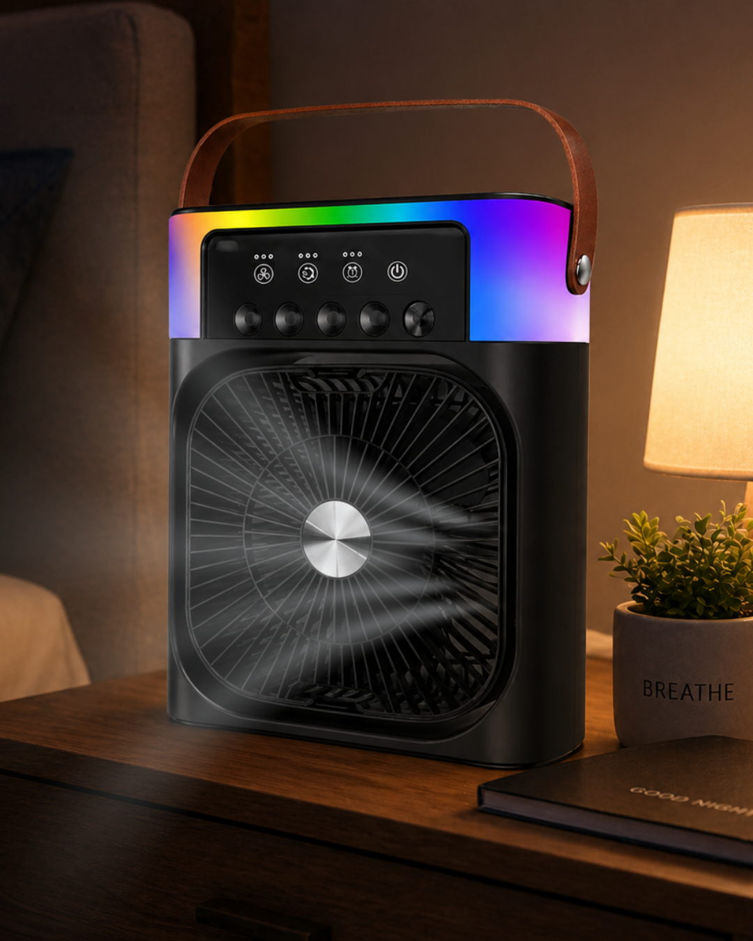 USB Şarjlı Masaüstü Sprey Fan Taşınabilir Serinletici RGB Işıklı Mini Klima - Lisinya USB Şarjlı Masaüstü Sprey Fan Taşınabilir Serinletici RGB Işıklı Mini Klima - Lisinya
