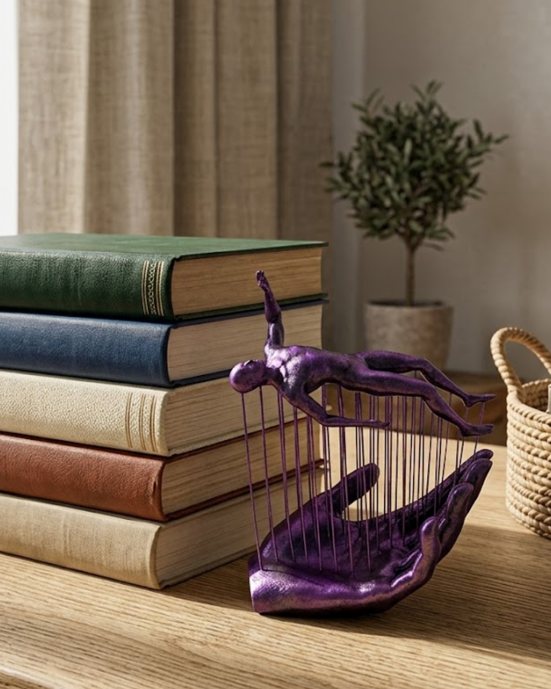 3D Mor İnsan Figürü Dekoratif Duvar ve Masa Üstü Sanat Objesi - Lisinya