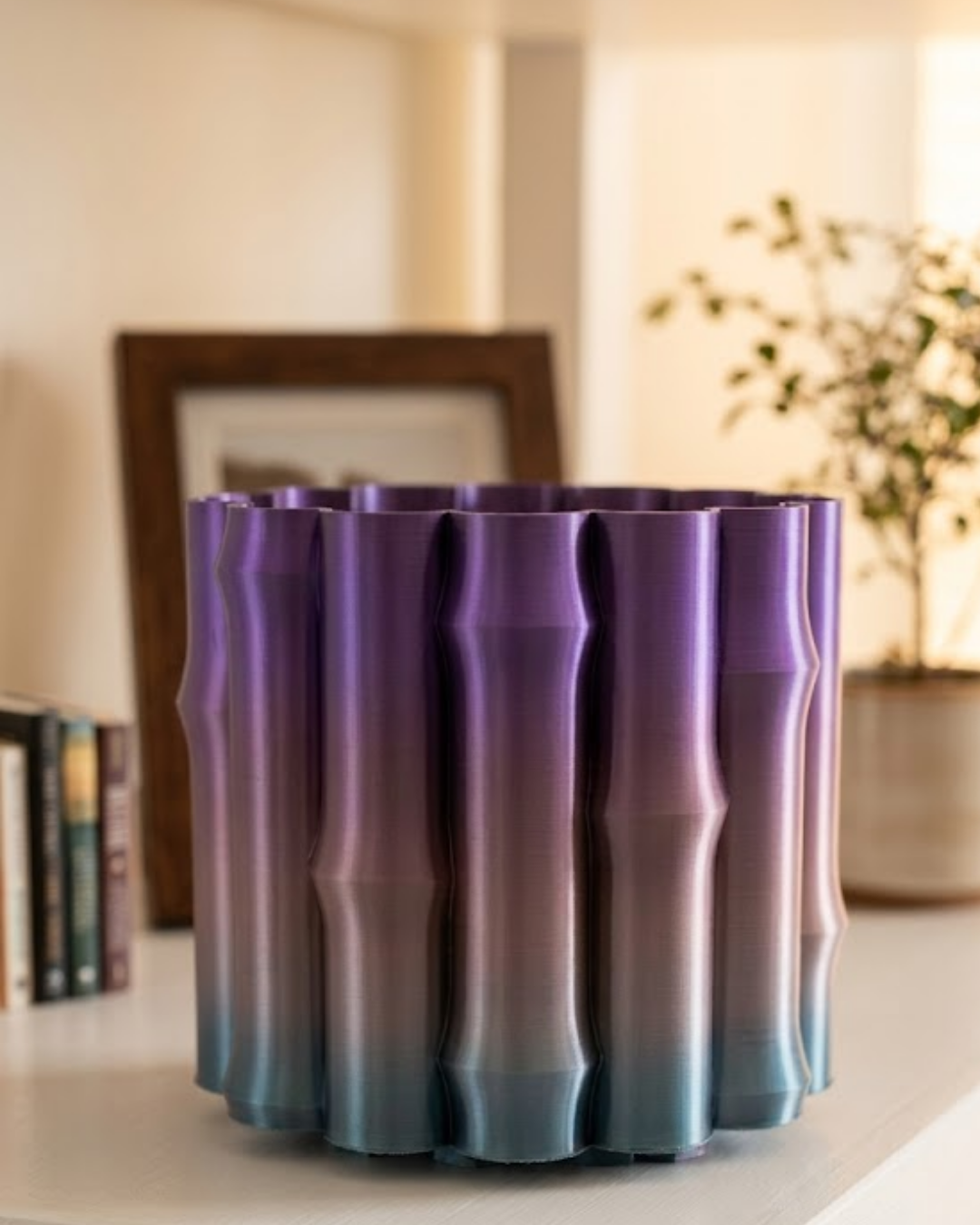 Mor Gri Dekoratif Vazo Modern Tasarım Salon Ofis Masa Üstü Aksesuar - Lisinya Mor Gri Dekoratif Vazo Modern Tasarım Salon Ofis Masa Üstü Aksesuar - Lisinya