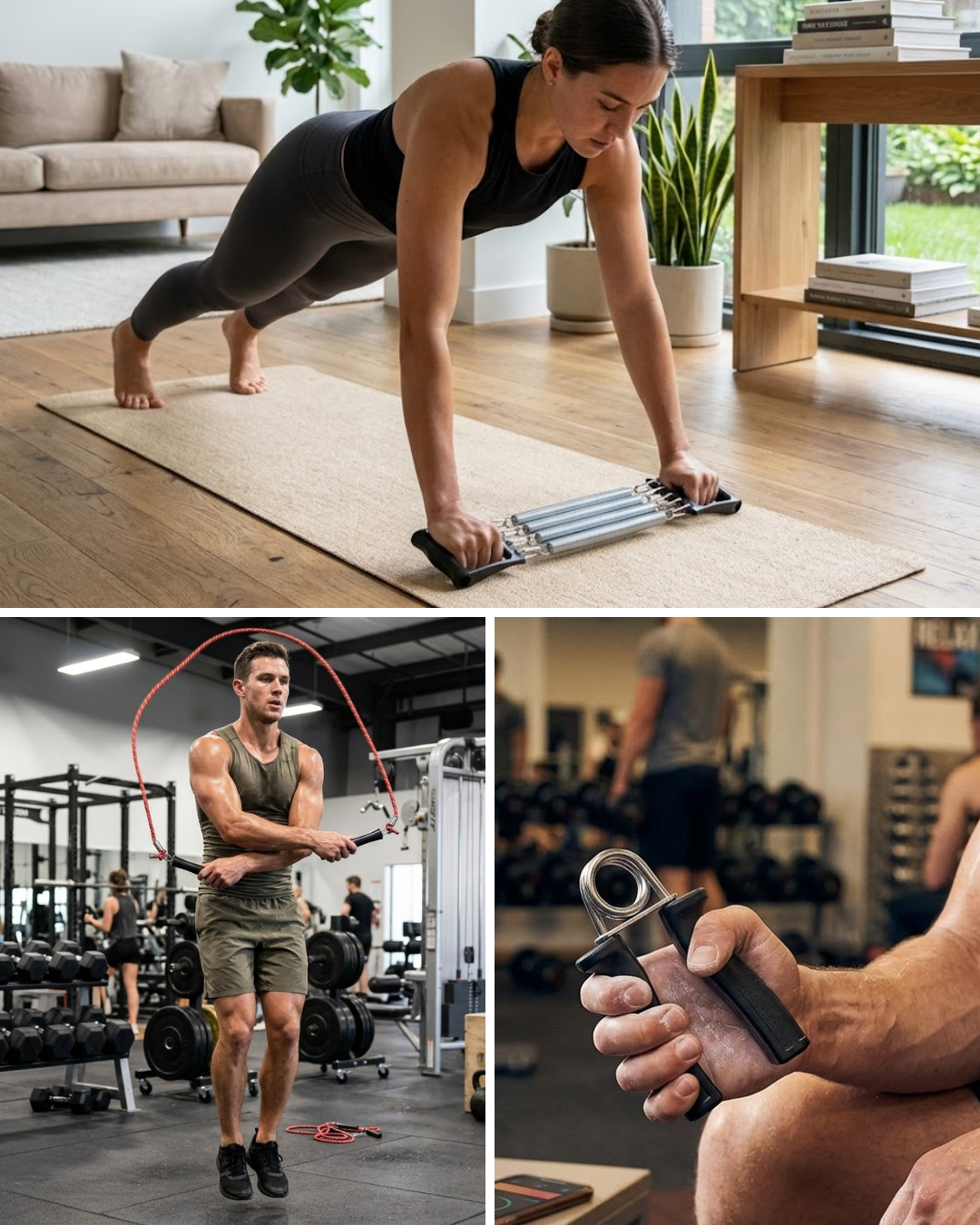 3 Parça Spor Seti Atlama İpi El Yayı ve Karın Çalışma Aleti - Lisinya