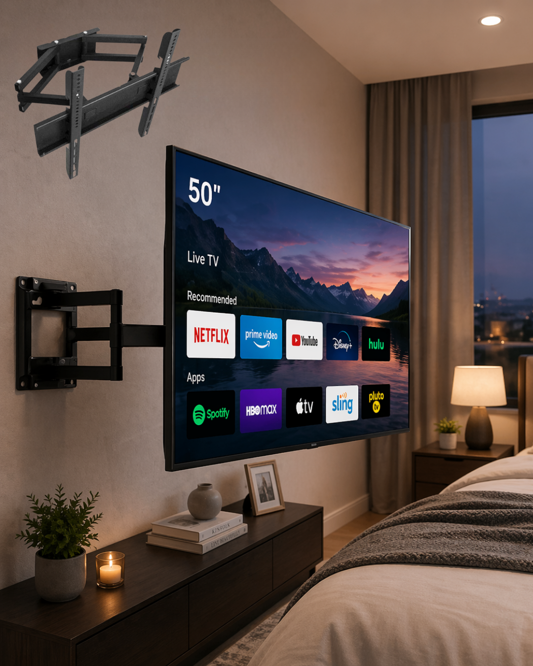 32 55 İnç TV Askı Aparatı Hareketli Duvar Askısı Döner Televizyon Tutucu - Lisinya 32 55 İnç TV Askı Aparatı Hareketli Duvar Askısı Döner Televizyon Tutucu - Lisinya