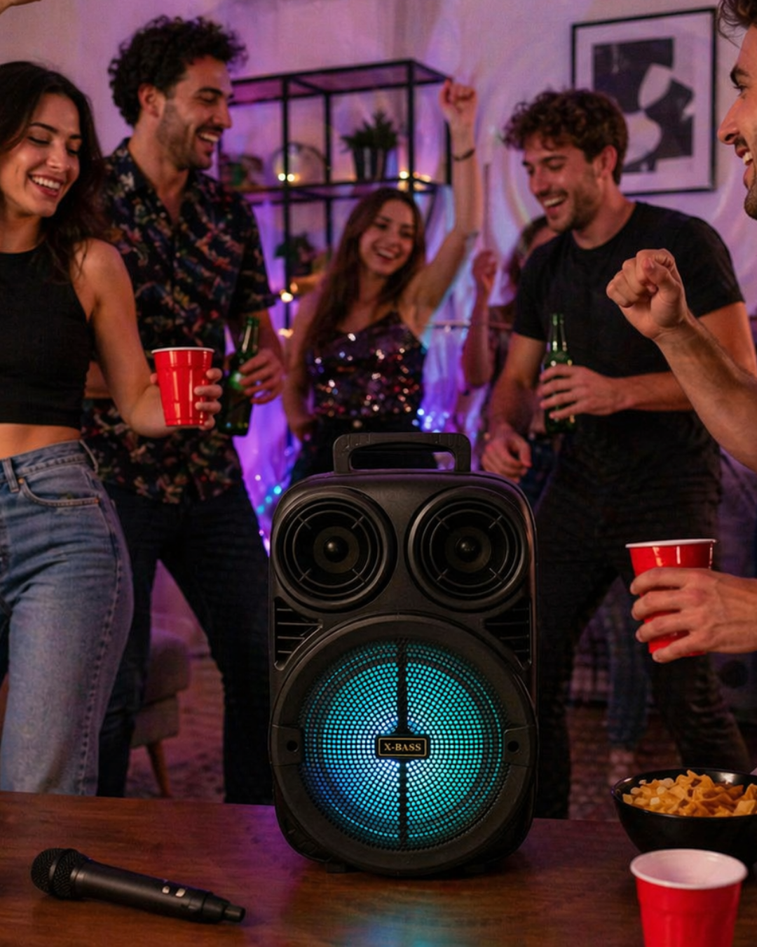 Kablosuz Karaoke Hoparlör Mikrofonlu RGB Işıklı 6.5 İnç Bluetooth Speaker Taşınabilir - Lisinya Kablosuz Karaoke Hoparlör Mikrofonlu RGB Işıklı 6.5 İnç Bluetooth Speaker Taşınabilir - Lisinya