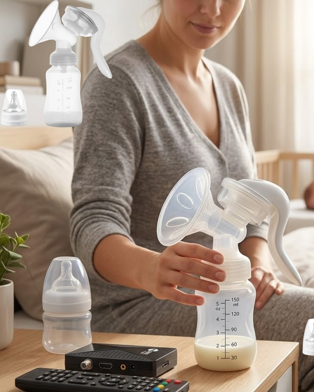 Masaj ve Sağım Özellikli Manuel Süt Pompası Sessiz Kullanım 180 ML - Lisinya Masaj ve Sağım Özellikli Manuel Süt Pompası Sessiz Kullanım 180 ML - Lisinya