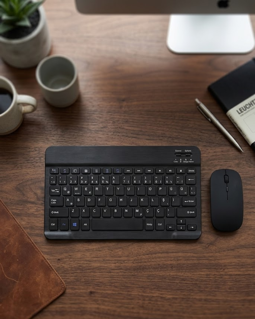 Wireless Klavye Mouse Seti Bluetooth Bağlantılı İnce Tasarım Sessiz Kullanım - Lisinya