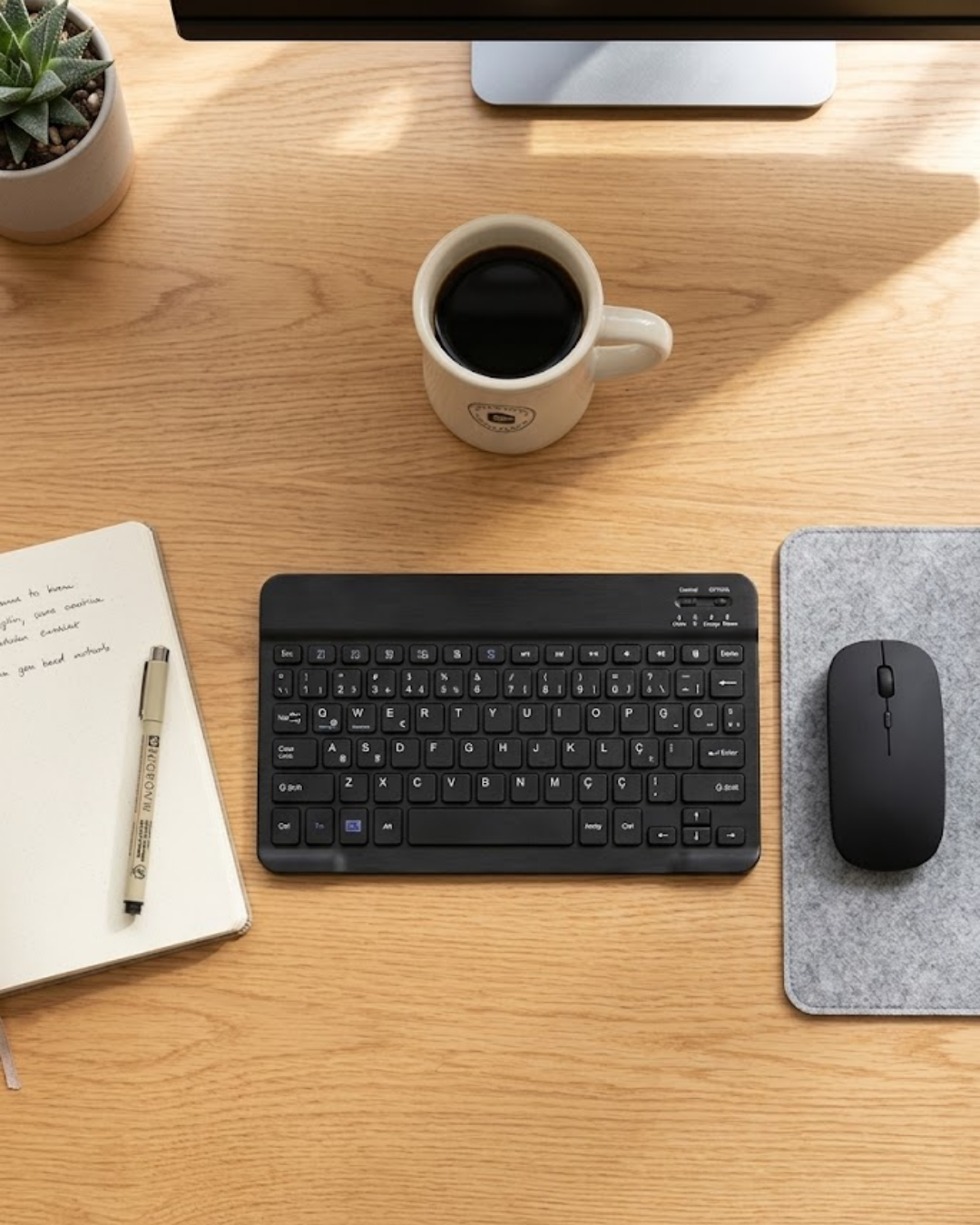 Kablosuz Klavye ve Mouse Kombosu Bluetooth Uyumlu Sessiz Set - Lisinya