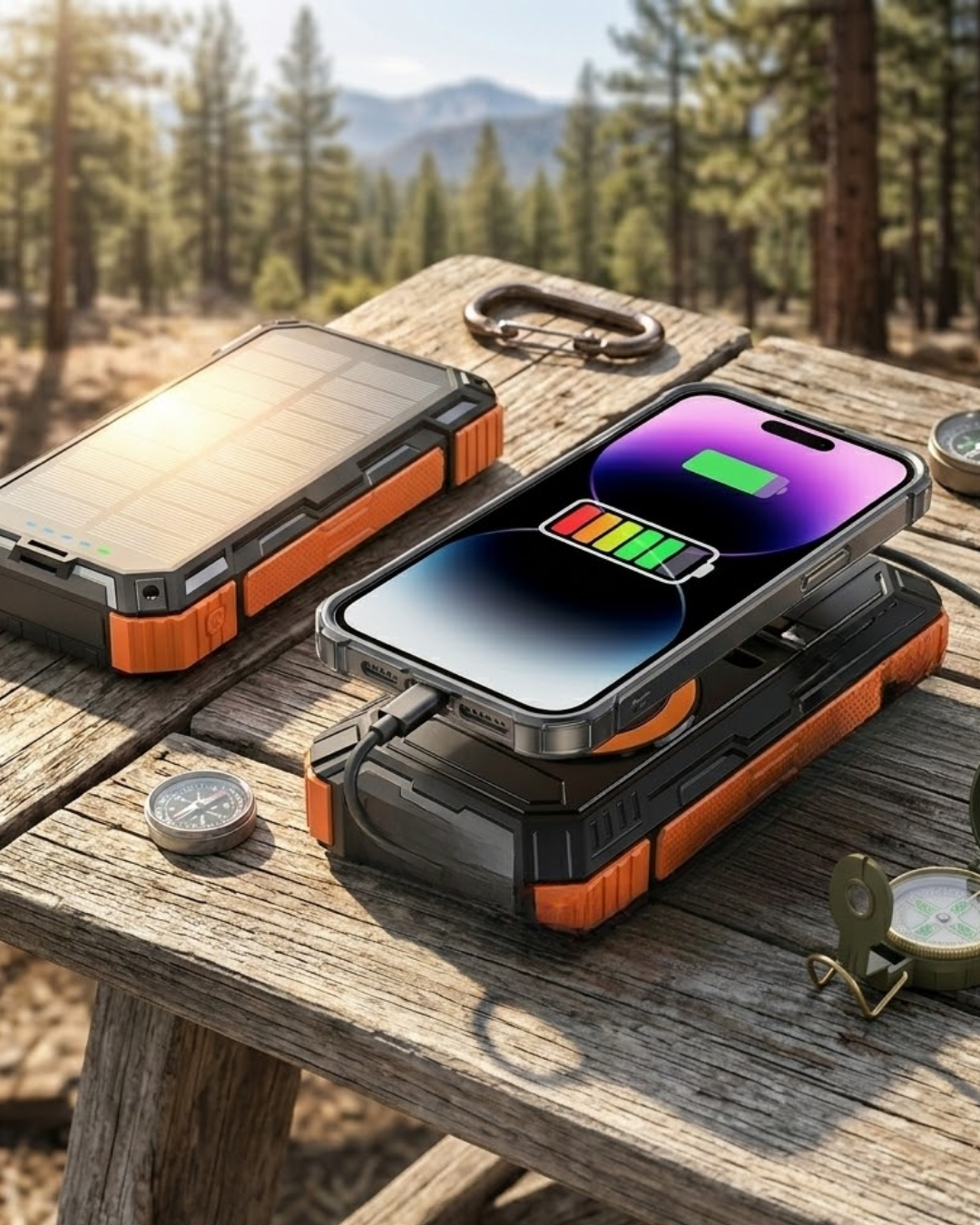 20000 mAh Powerbank Güneş Enerjili Kablosuz Şarj Hızlı Şarj Taşınabilir Batarya (Kopya) - Lisinya