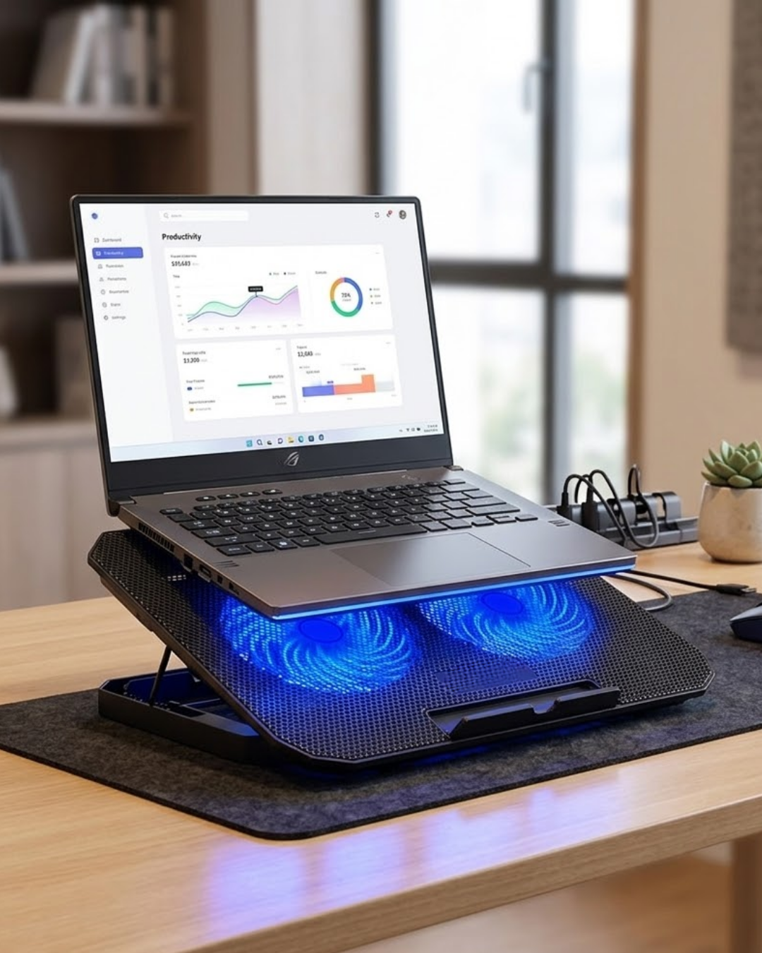 Notebook Soğutucu Fanlı Stand USB Portlu 8 Kademe Laptop Sehpası - Lisinya Notebook Soğutucu Fanlı Stand USB Portlu 8 Kademe Laptop Sehpası - Lisinya