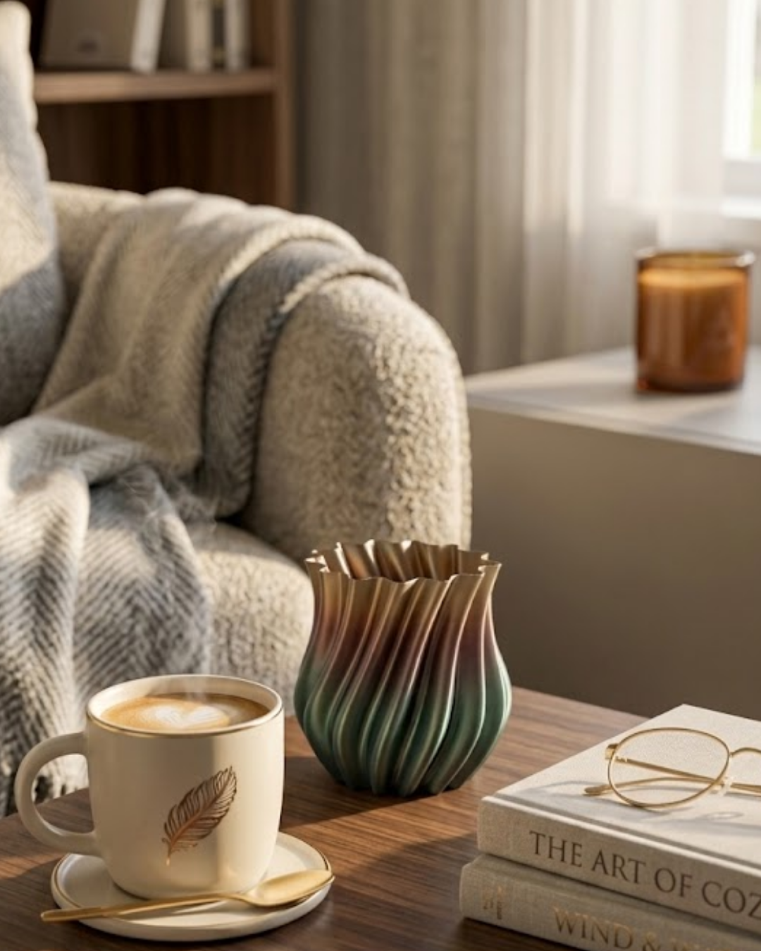 3D KIVRIMLI VAZO SİYAH - Lisinya